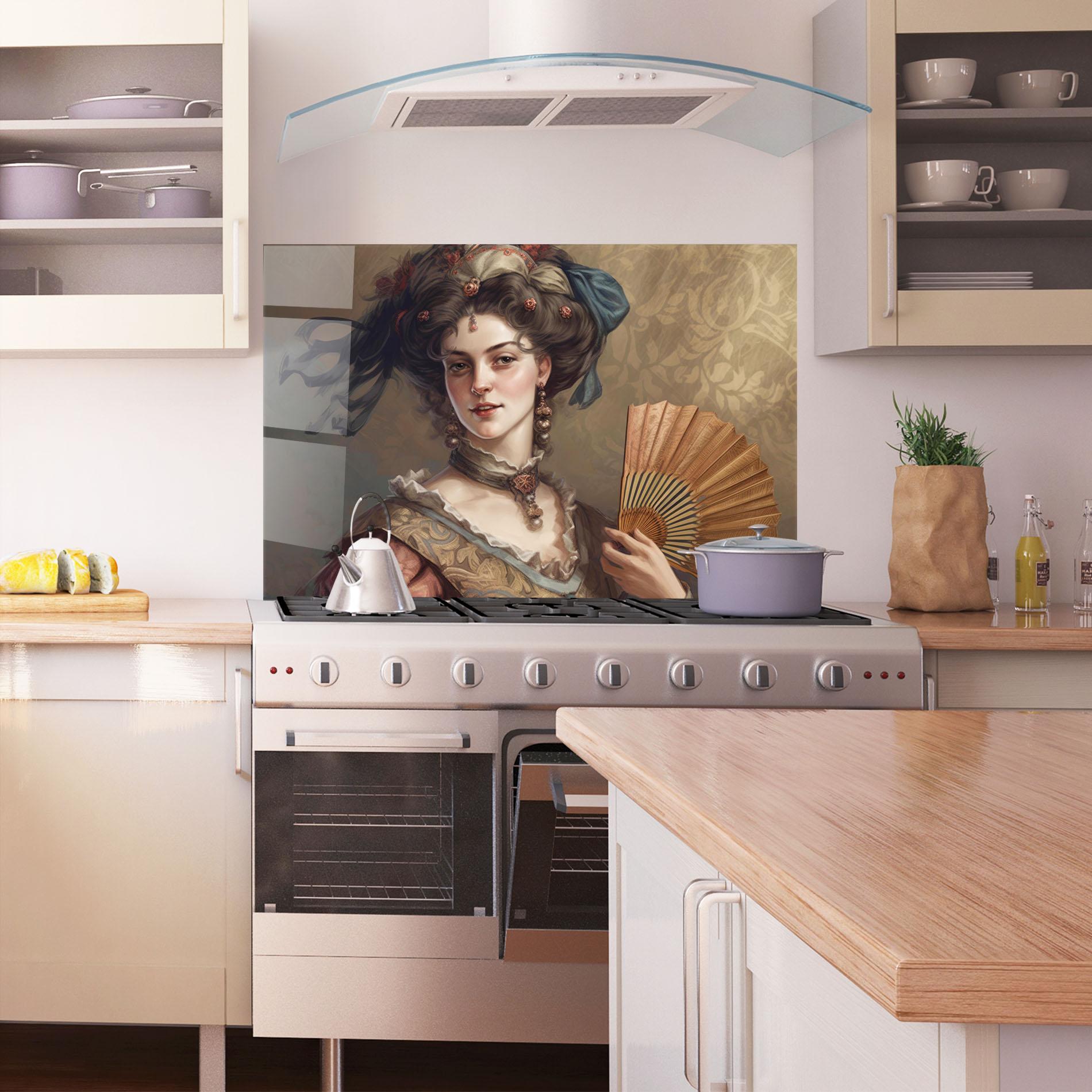 Стъклен панел за кухня Medieval Noblewoman mockup 1