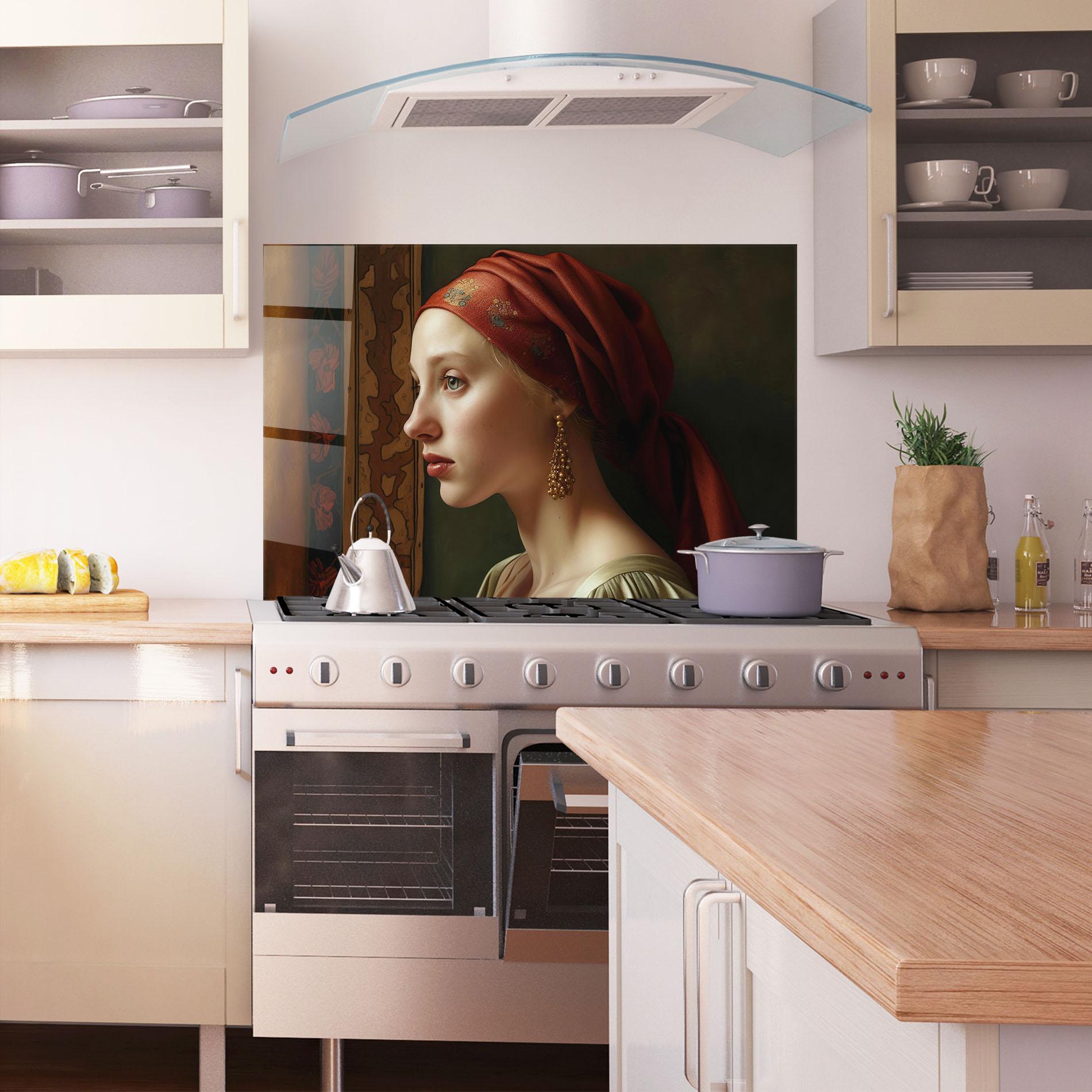 Стъклен панел за кухня Timeless Beauty mockup 1