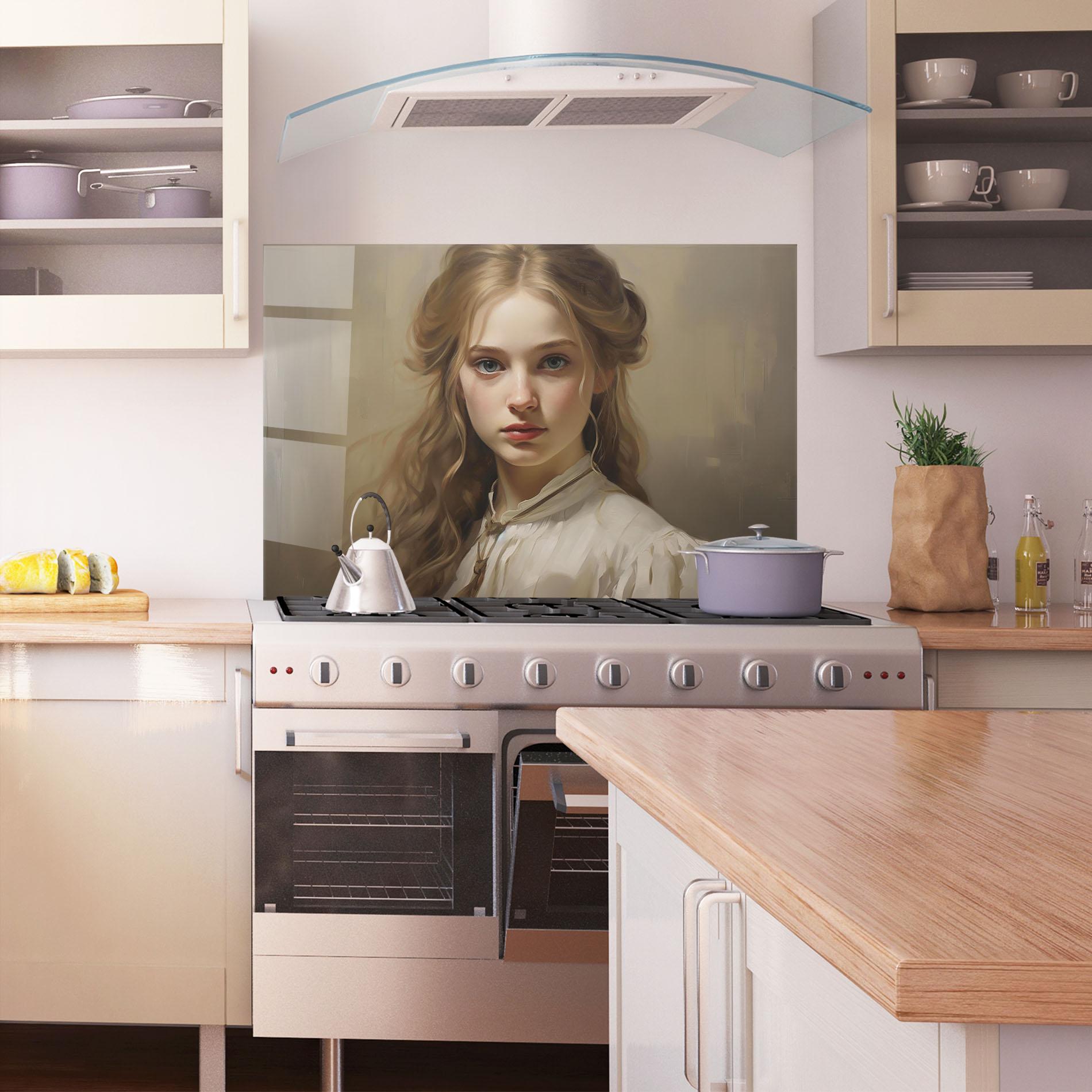 Стъклен панел за кухня Timeless Portrait mockup 1