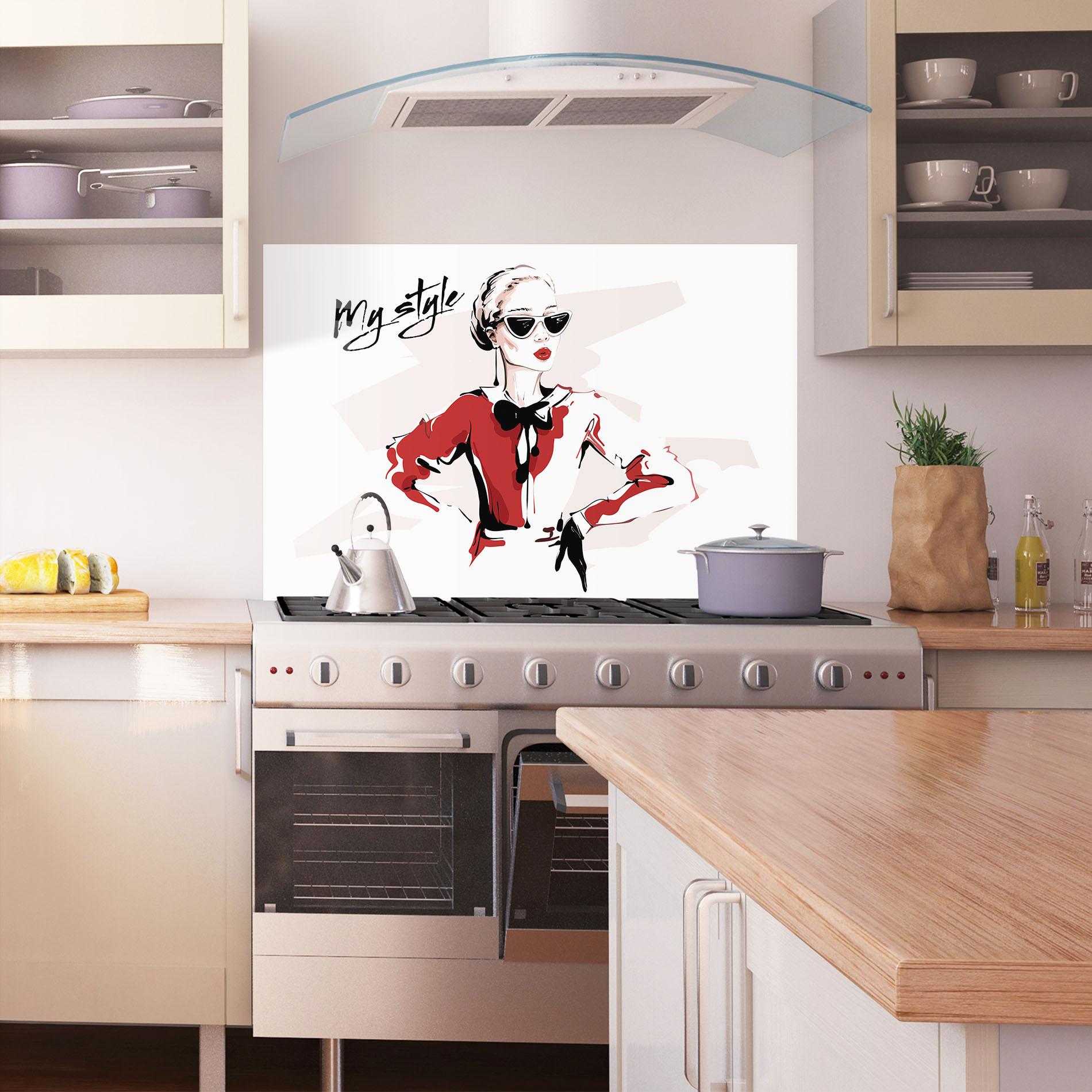 Стъклен панел за кухня Vintage My Style mockup 1