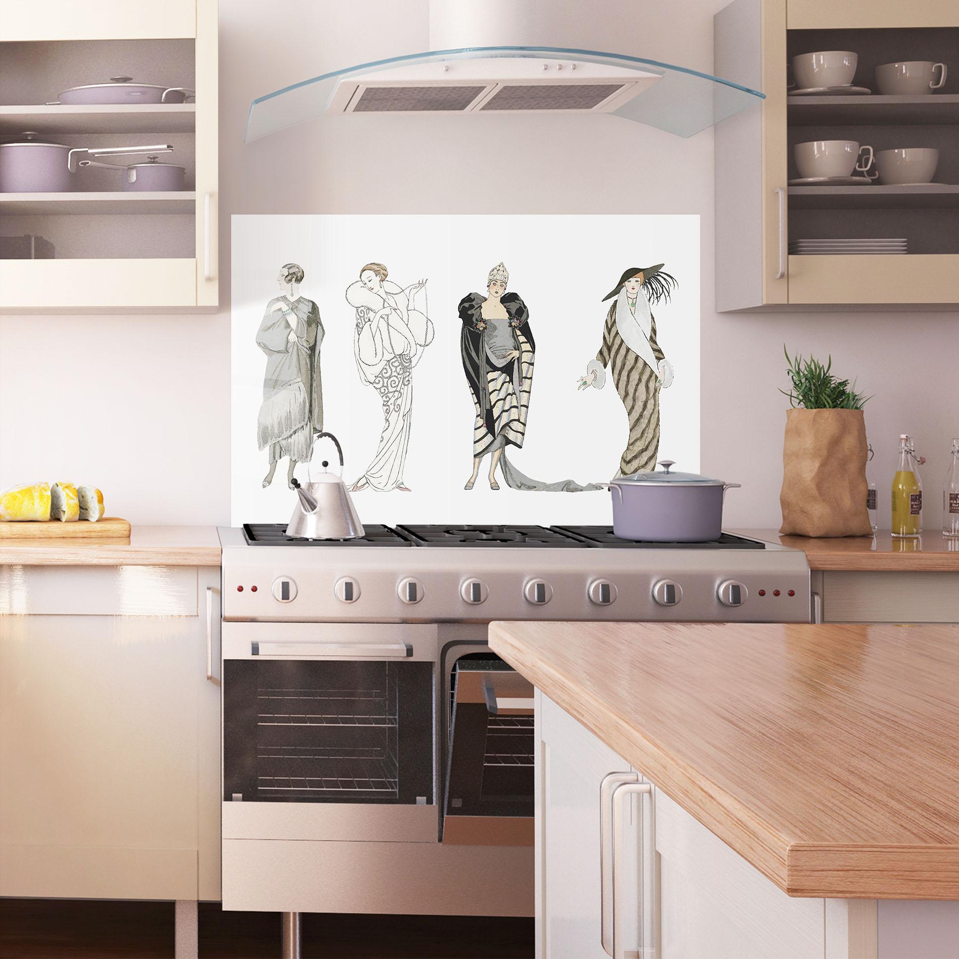 Стъклен панел за кухня Vintage Outfits mockup 1