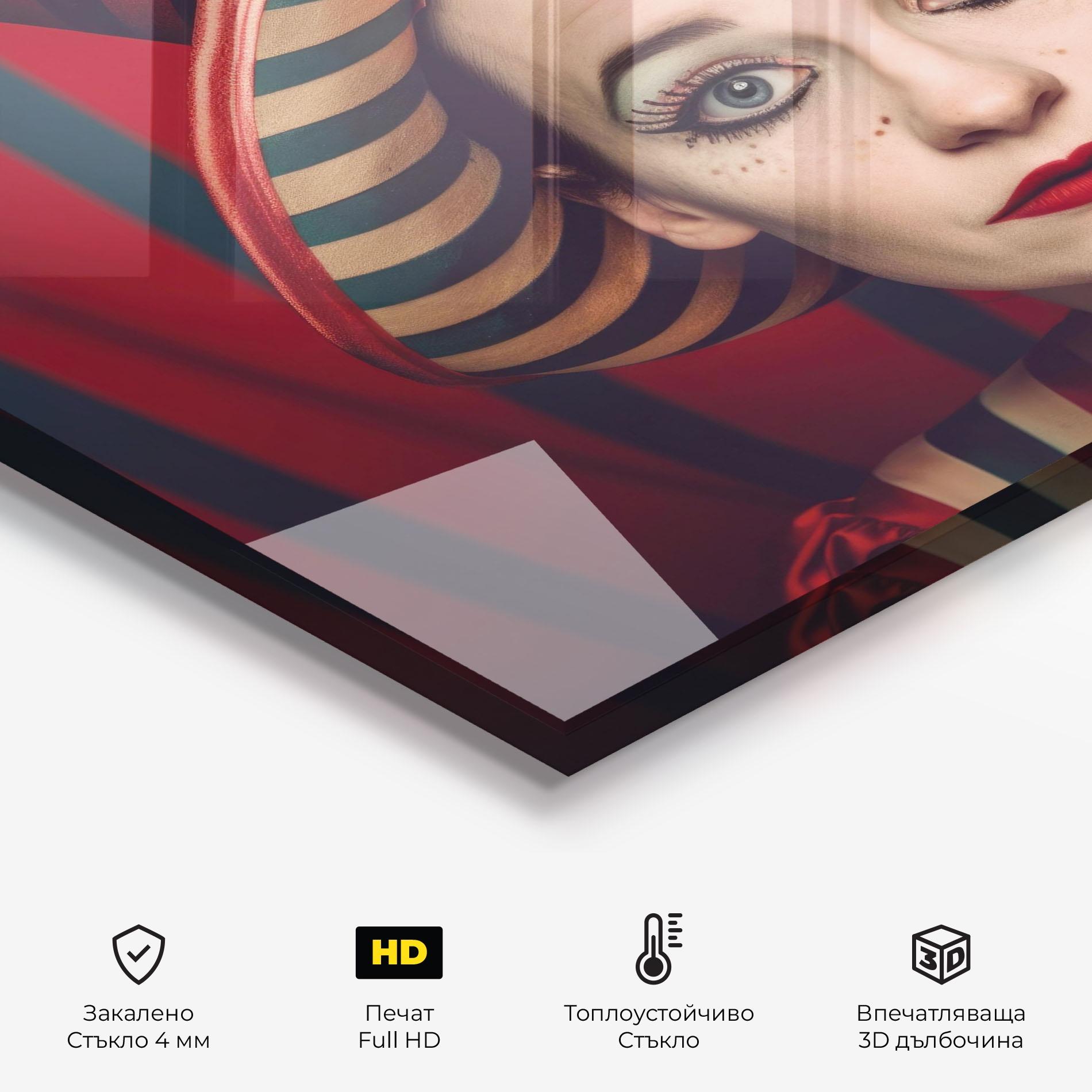 Стъклен панел за кухня Carnival Vintage Portrait mockup 2