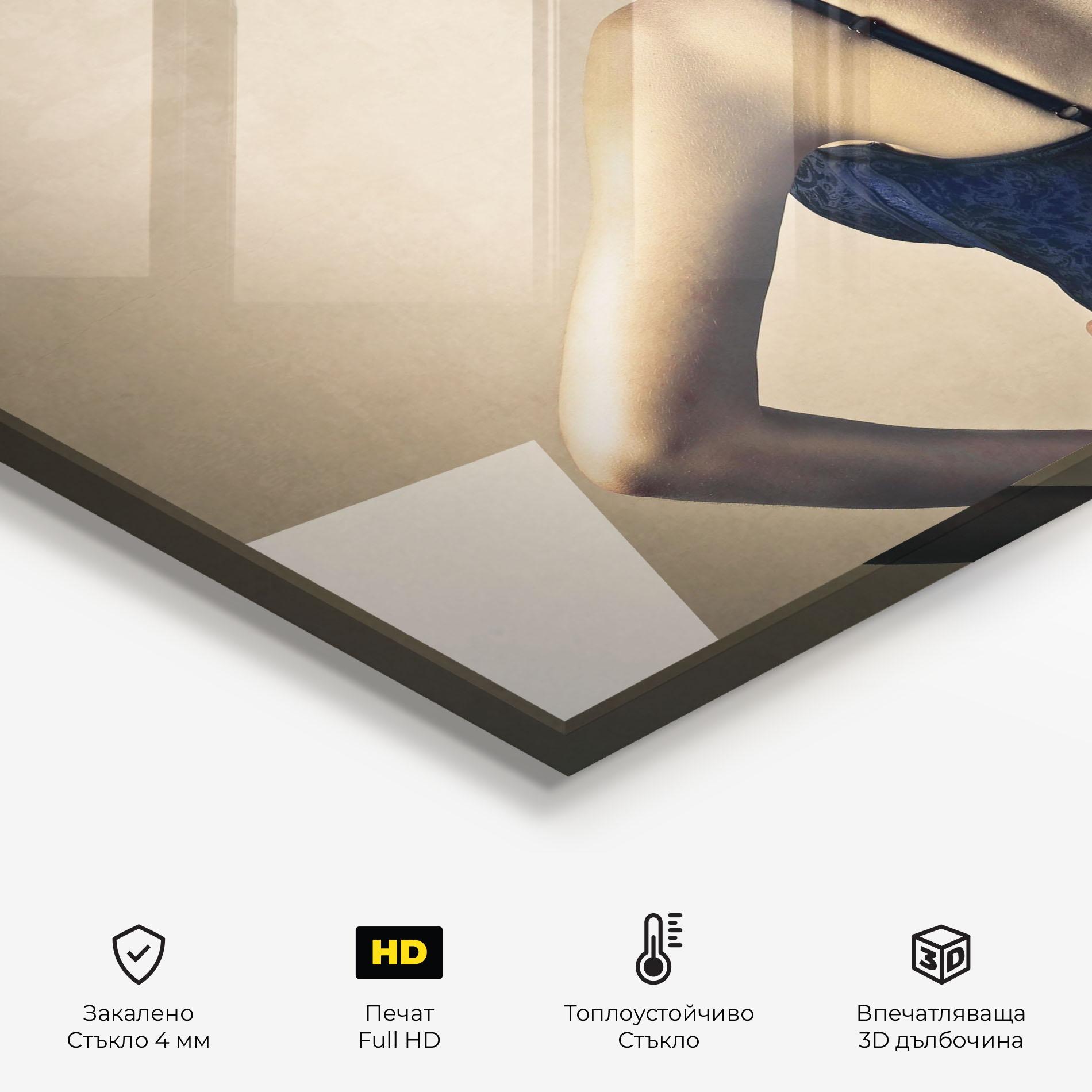 Стъклен панел за кухня Pin Up Girl mockup 2