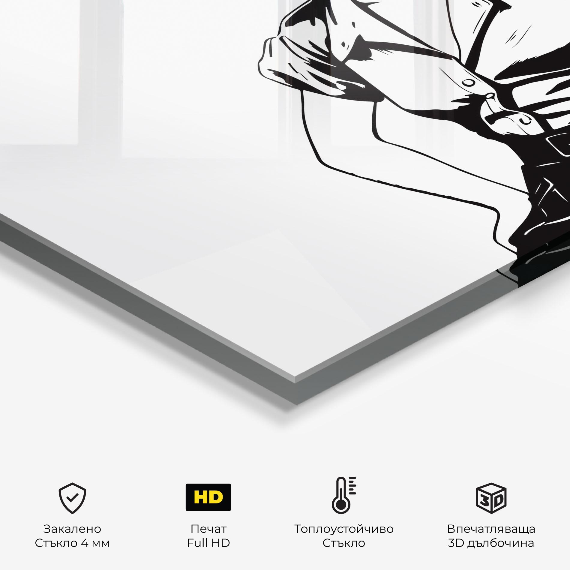 Стъклен панел за кухня Pretty Shilouette Girl mockup 2