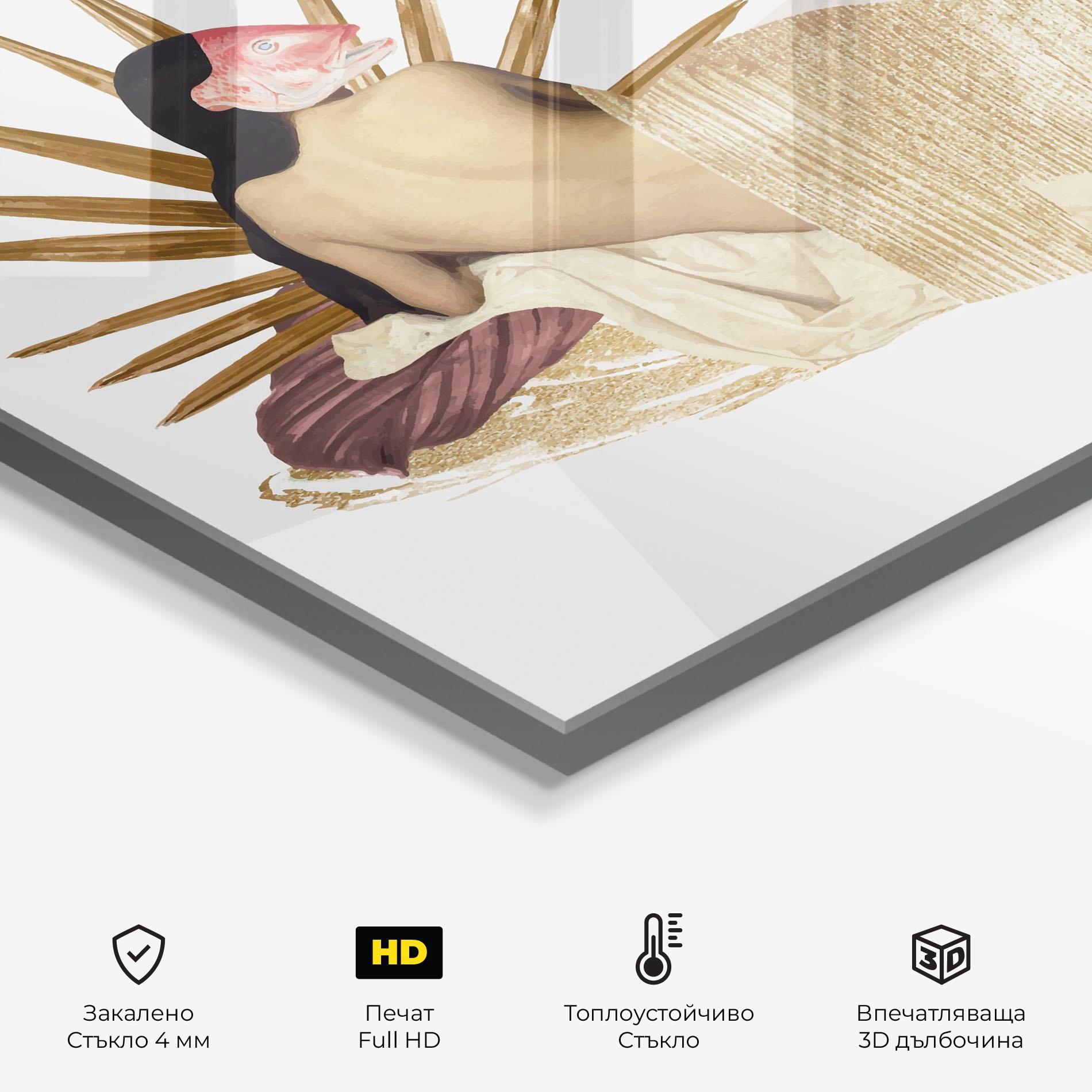 Стъклен панел за кухня Vintage Woman Art mockup 2