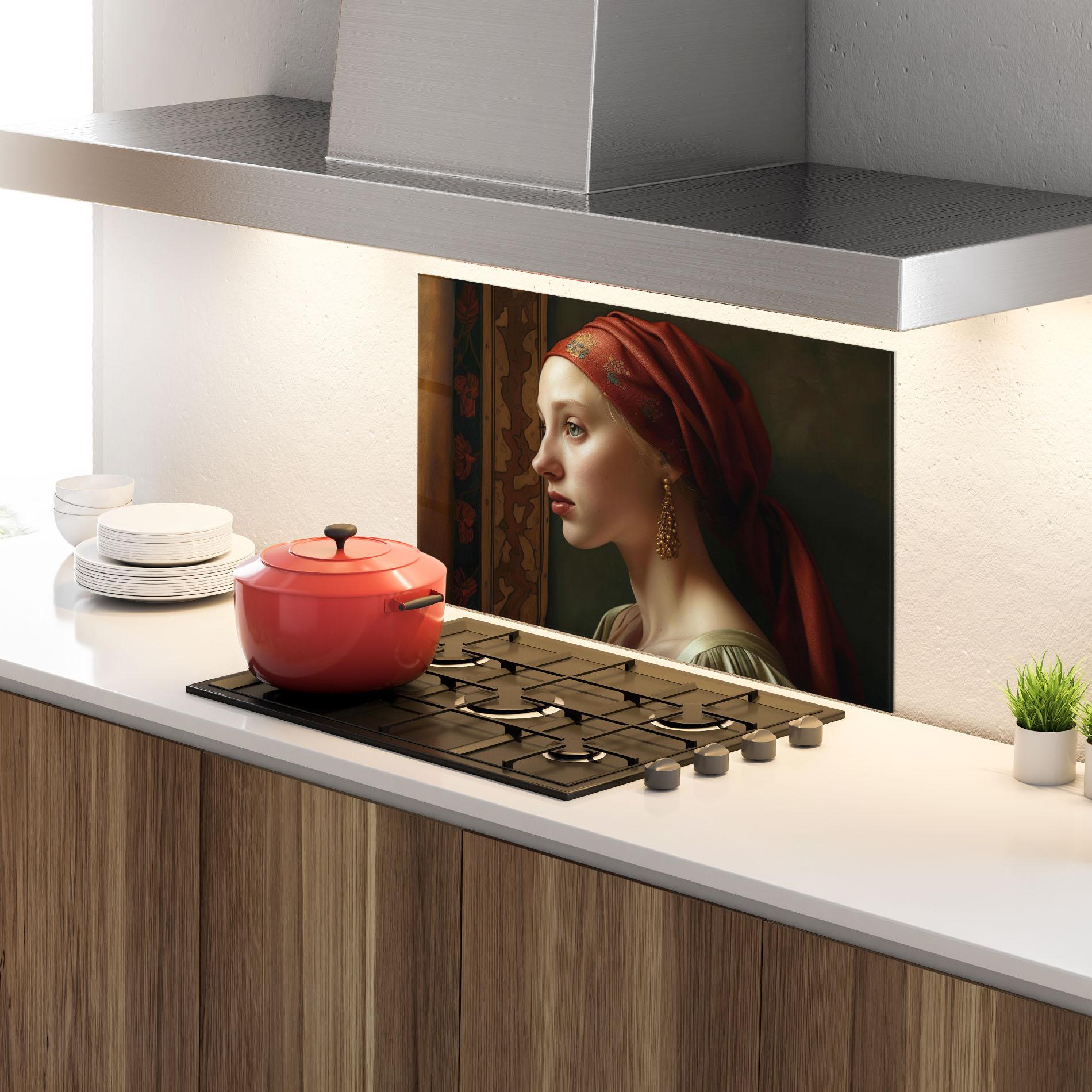 Стъклен панел за кухня Timeless Beauty mockup 4