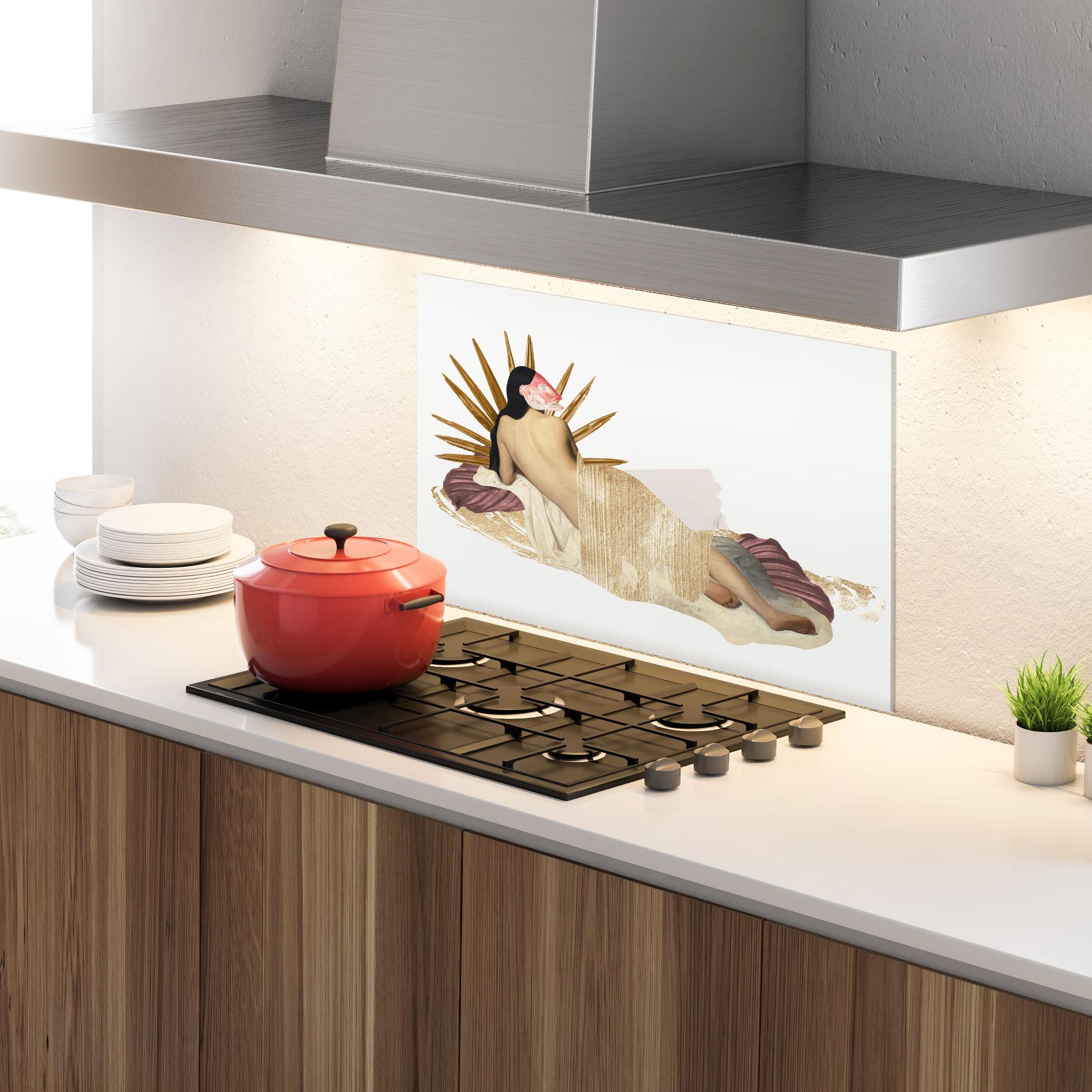 Стъклен панел за кухня Vintage Woman Art mockup 4