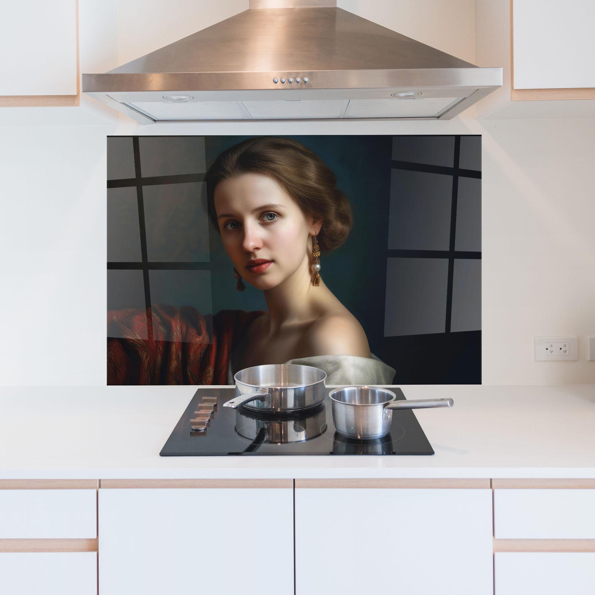 Стъклен панел за кухня Classical Painting mockup 5