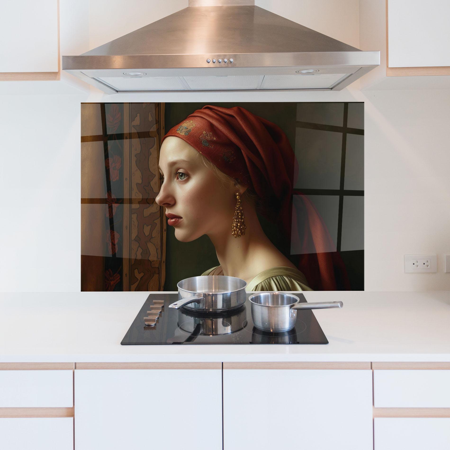 Стъклен панел за кухня Timeless Beauty mockup 5