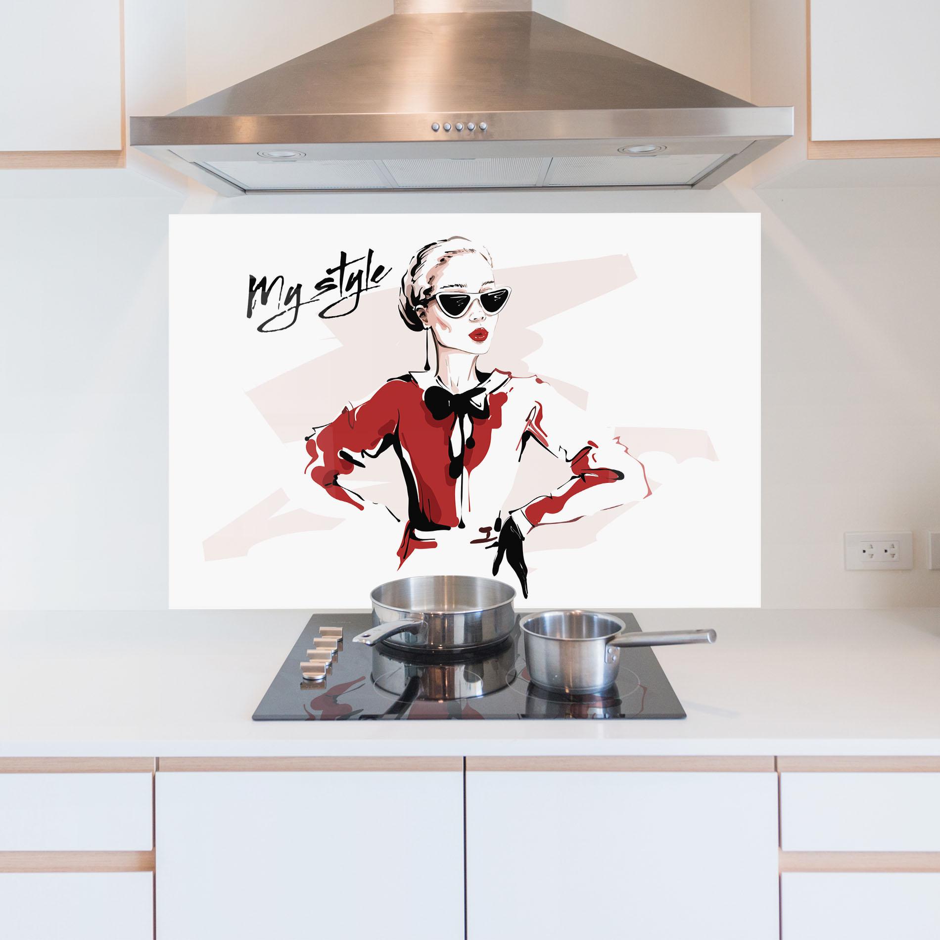 Стъклен панел за кухня Vintage My Style mockup 5