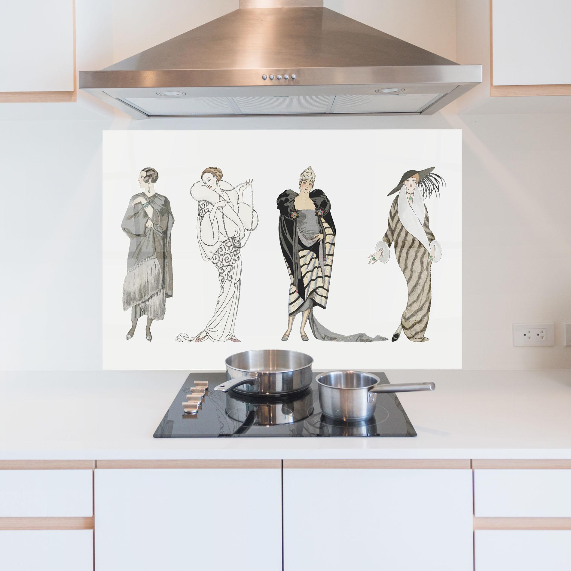 Стъклен панел за кухня Vintage Outfits mockup 5