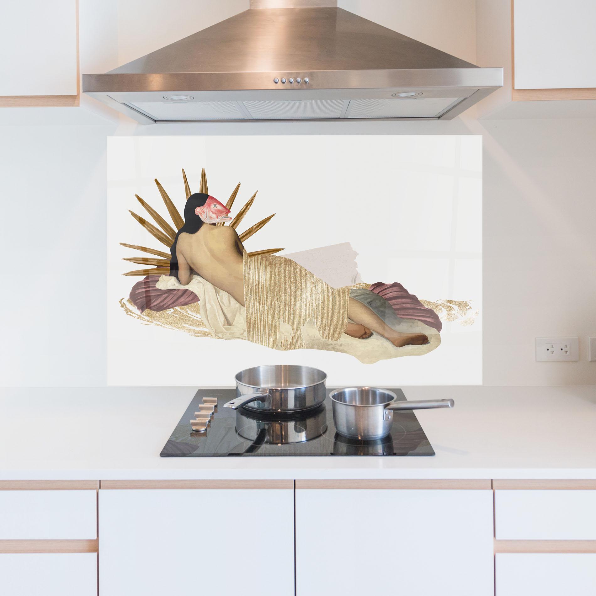 Стъклен панел за кухня Vintage Woman Art mockup 5