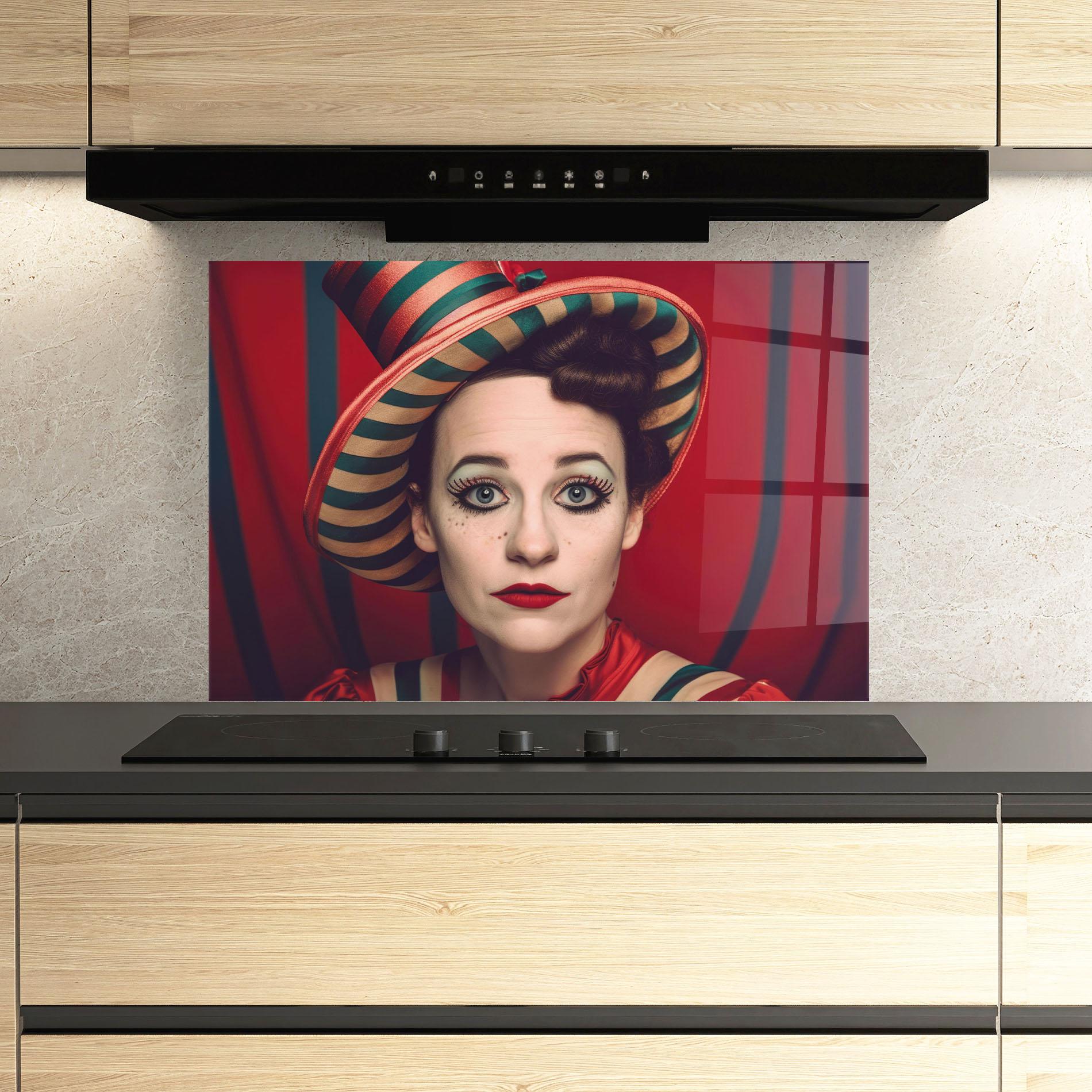 Стъклен панел за кухня Carnival Vintage Portrait mockup 3