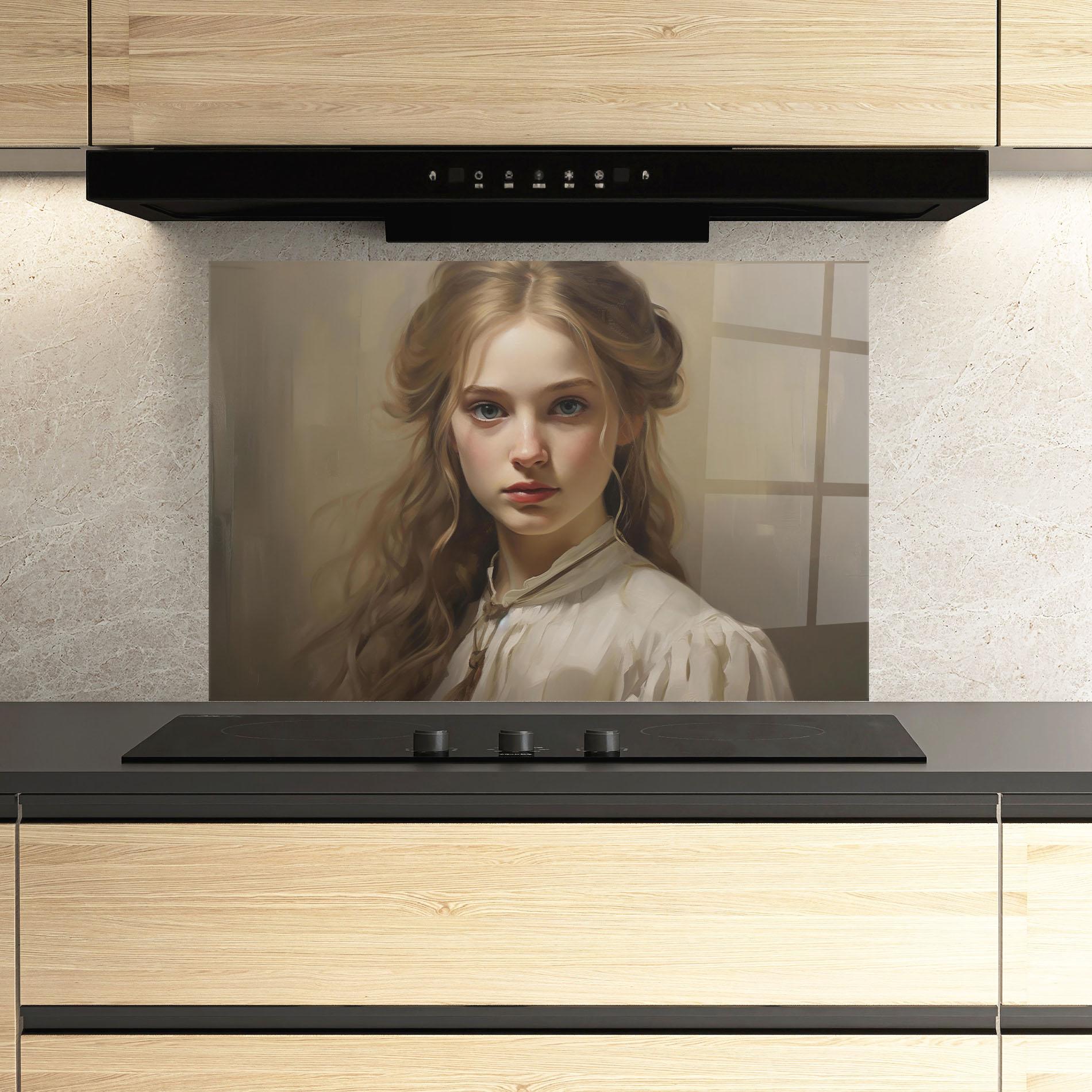 Стъклен панел за кухня Timeless Portrait mockup 3
