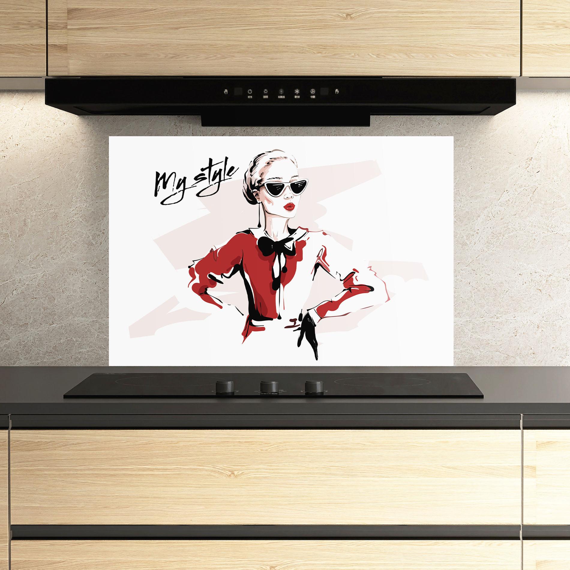 Стъклен панел за кухня Vintage My Style mockup 3