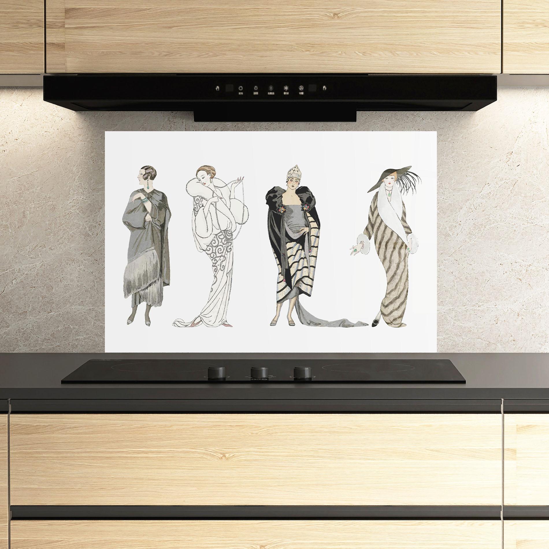 Стъклен панел за кухня Vintage Outfits mockup 3