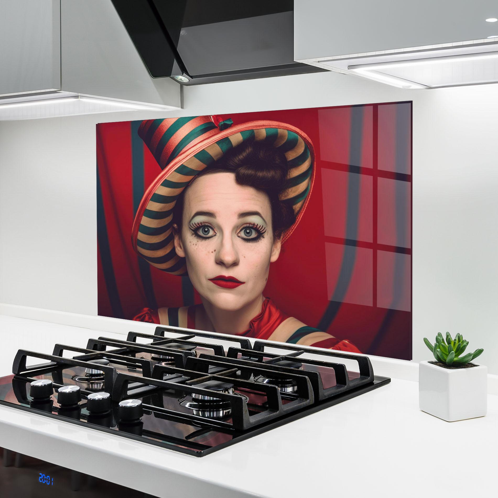 Стъклен панел за кухня Carnival Vintage Portrait mockup 6