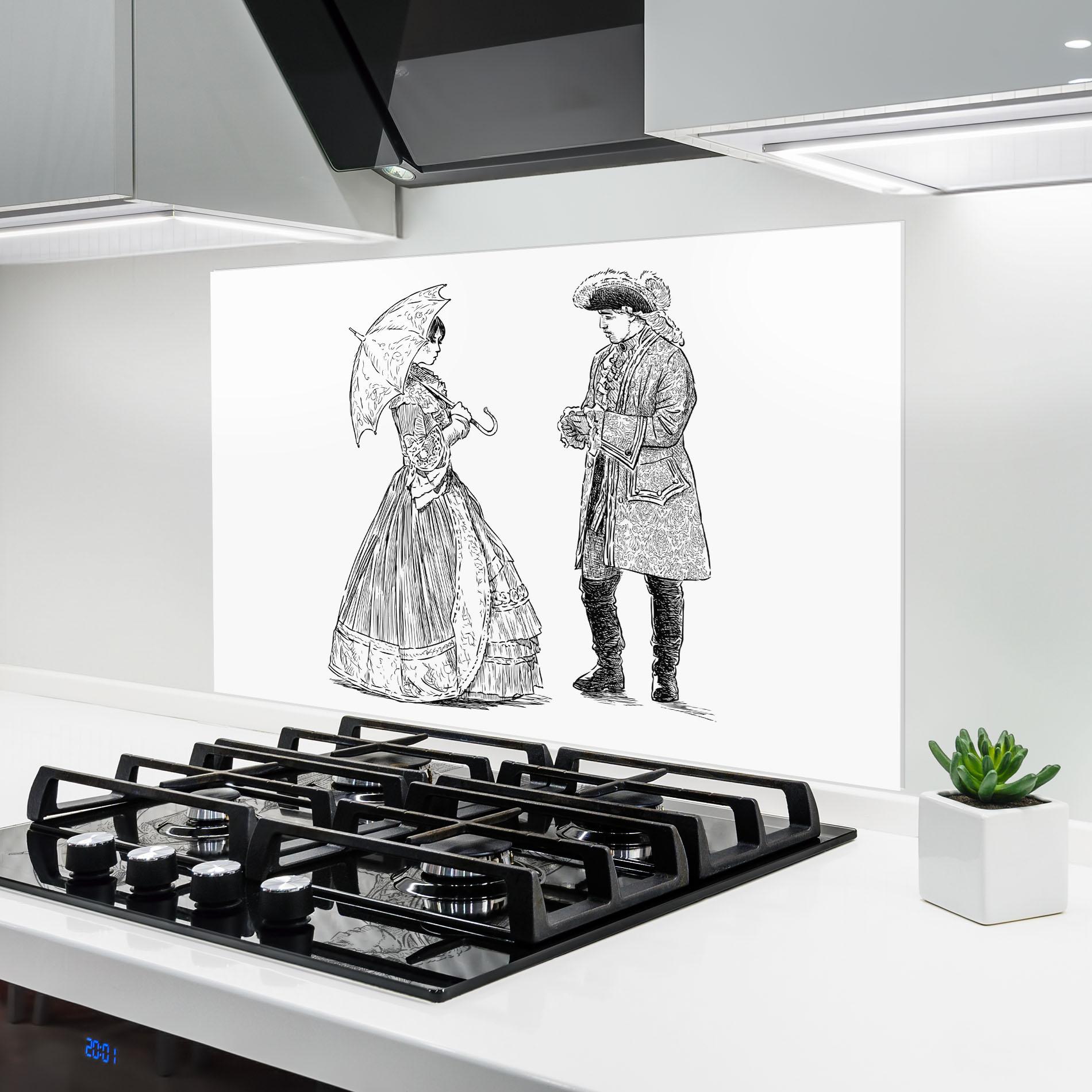 Стъклен панел за кухня Century Couple mockup 6