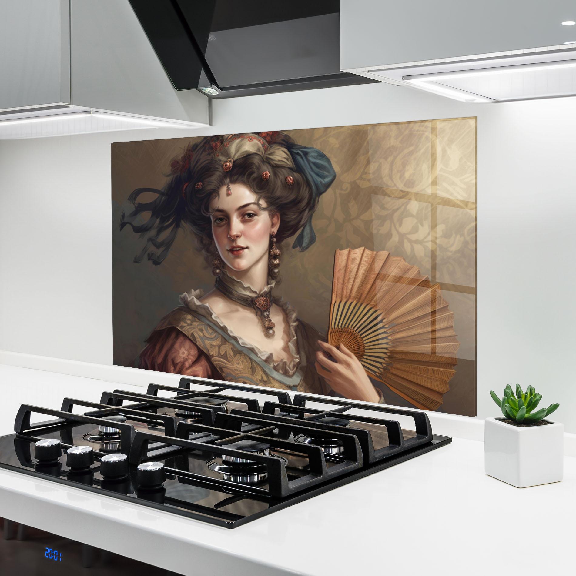 Стъклен панел за кухня Medieval Noblewoman mockup 6
