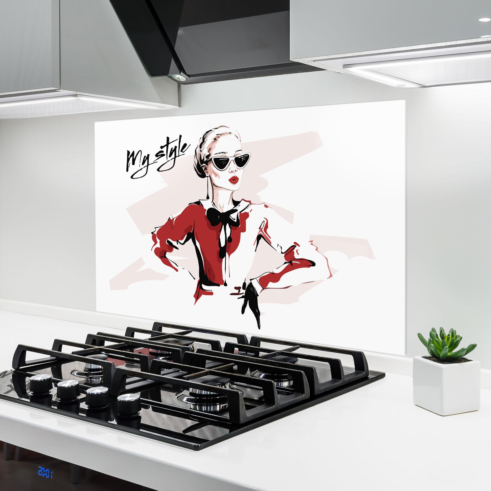 Стъклен панел за кухня Vintage My Style mockup 6