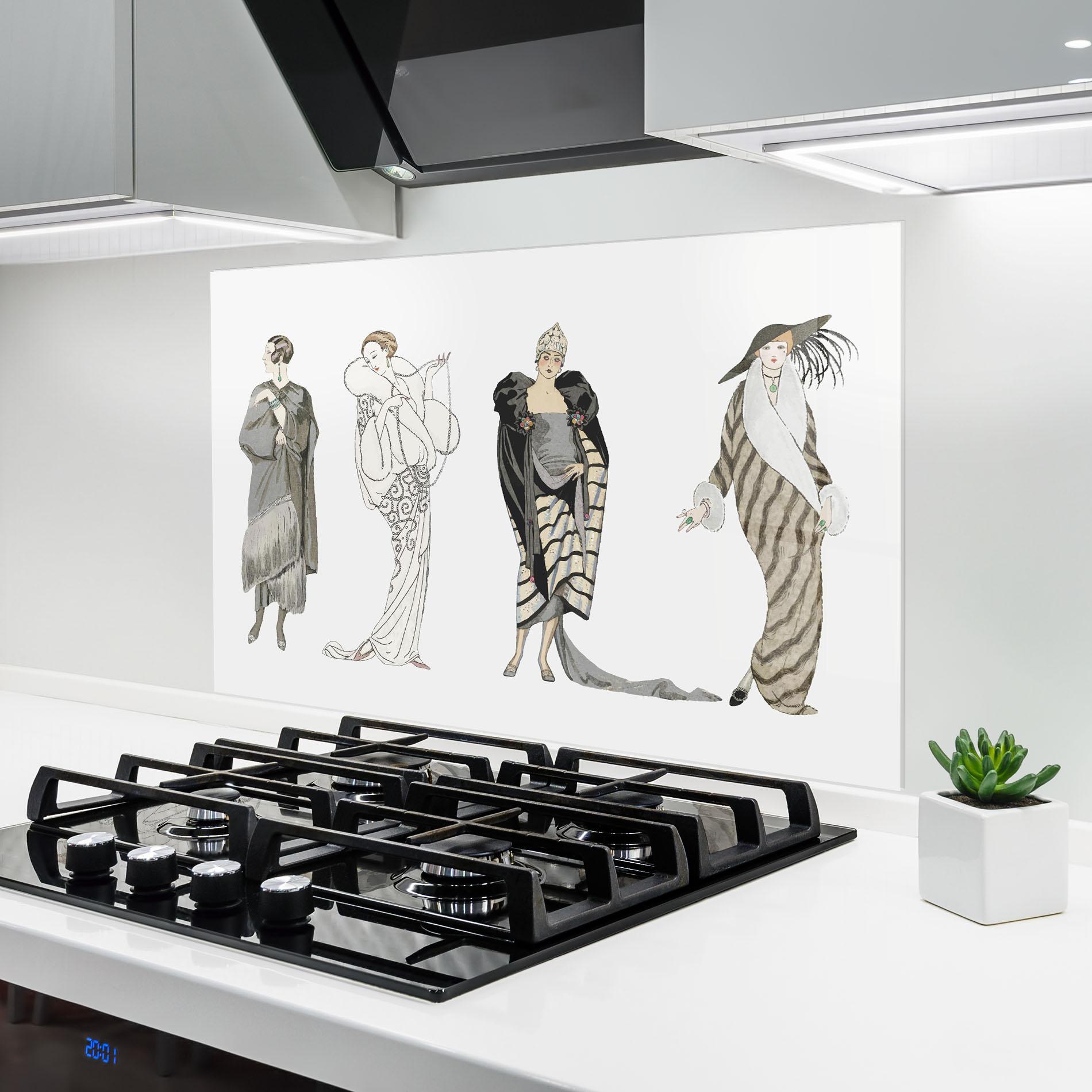 Стъклен панел за кухня Vintage Outfits mockup 6