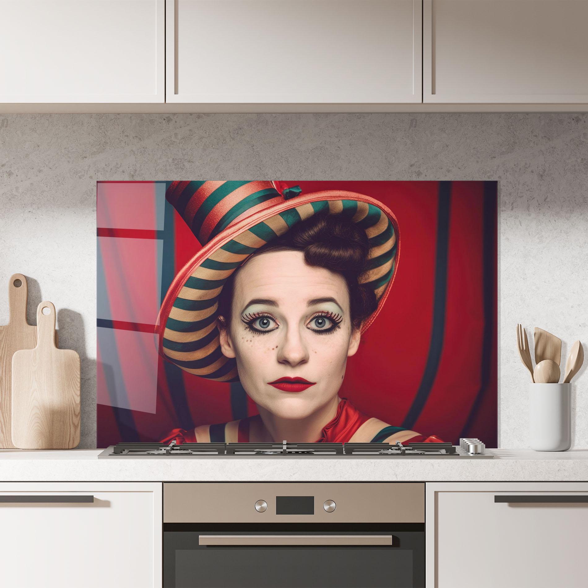 Стъклен панел за кухня Carnival Vintage Portrait mockup 7