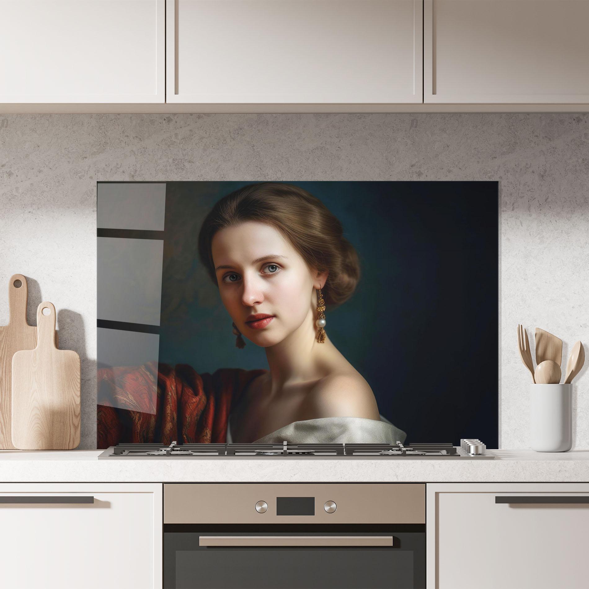 Стъклен панел за кухня Classical Painting mockup 7