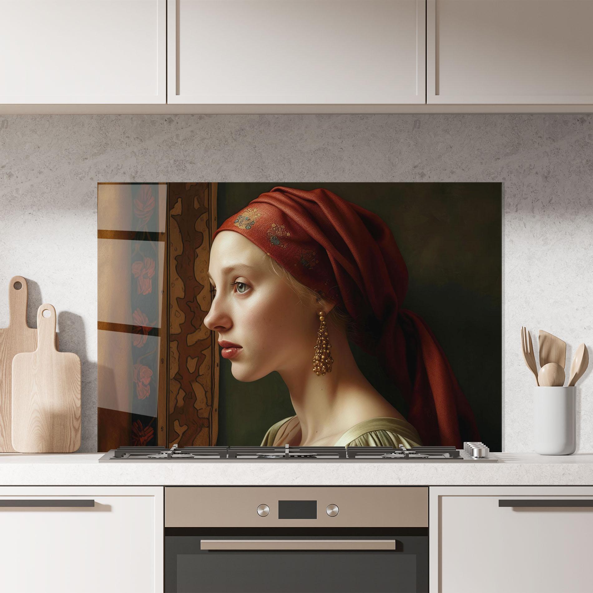 Стъклен панел за кухня Timeless Beauty mockup 7