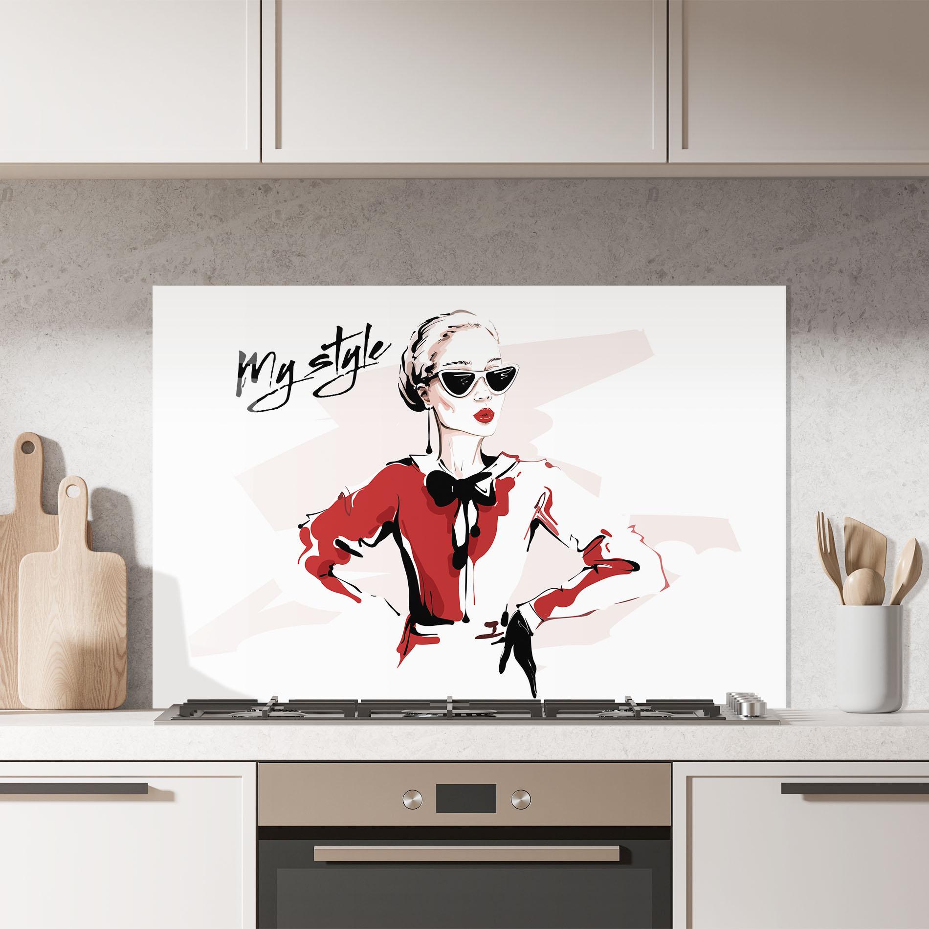 Стъклен панел за кухня Vintage My Style mockup 7