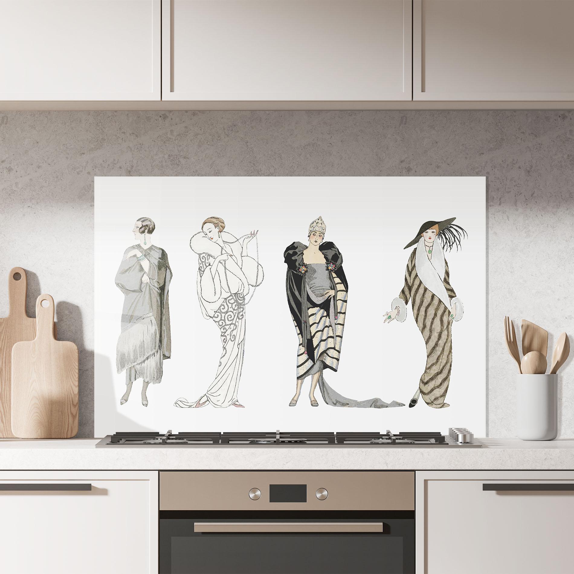 Стъклен панел за кухня Vintage Outfits mockup 7