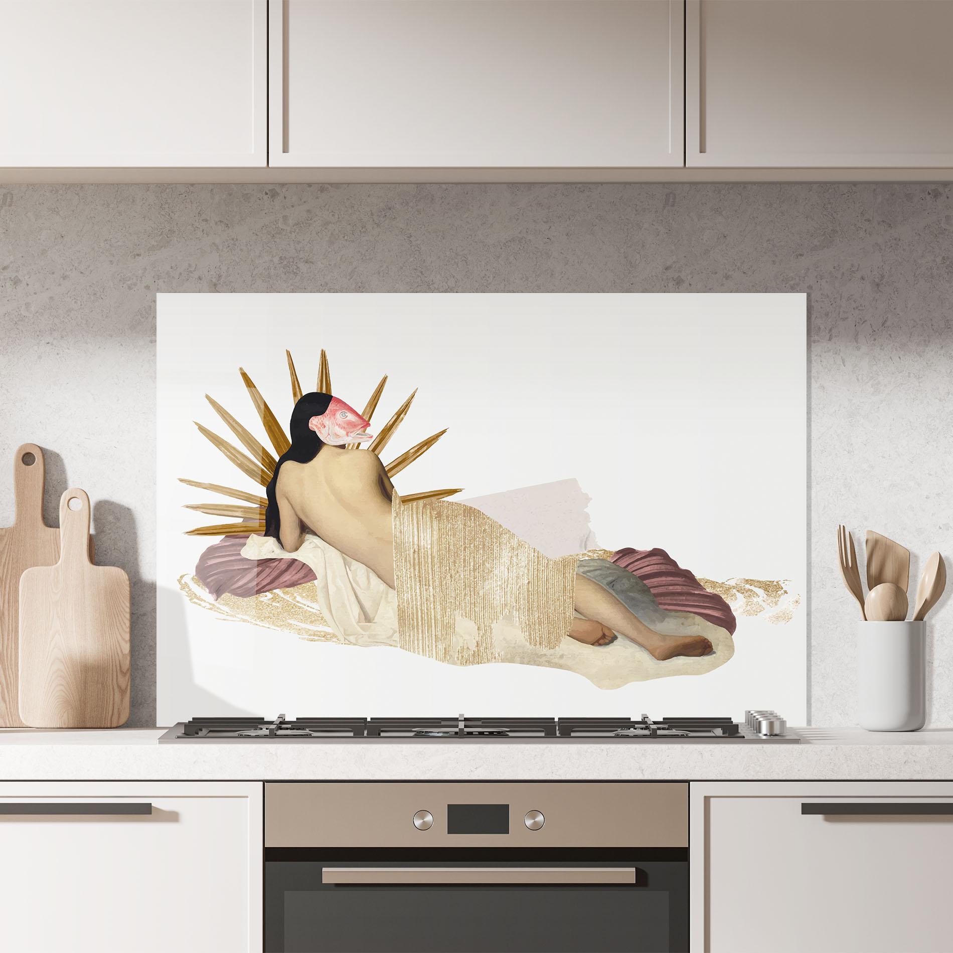 Стъклен панел за кухня Vintage Woman Art mockup 7