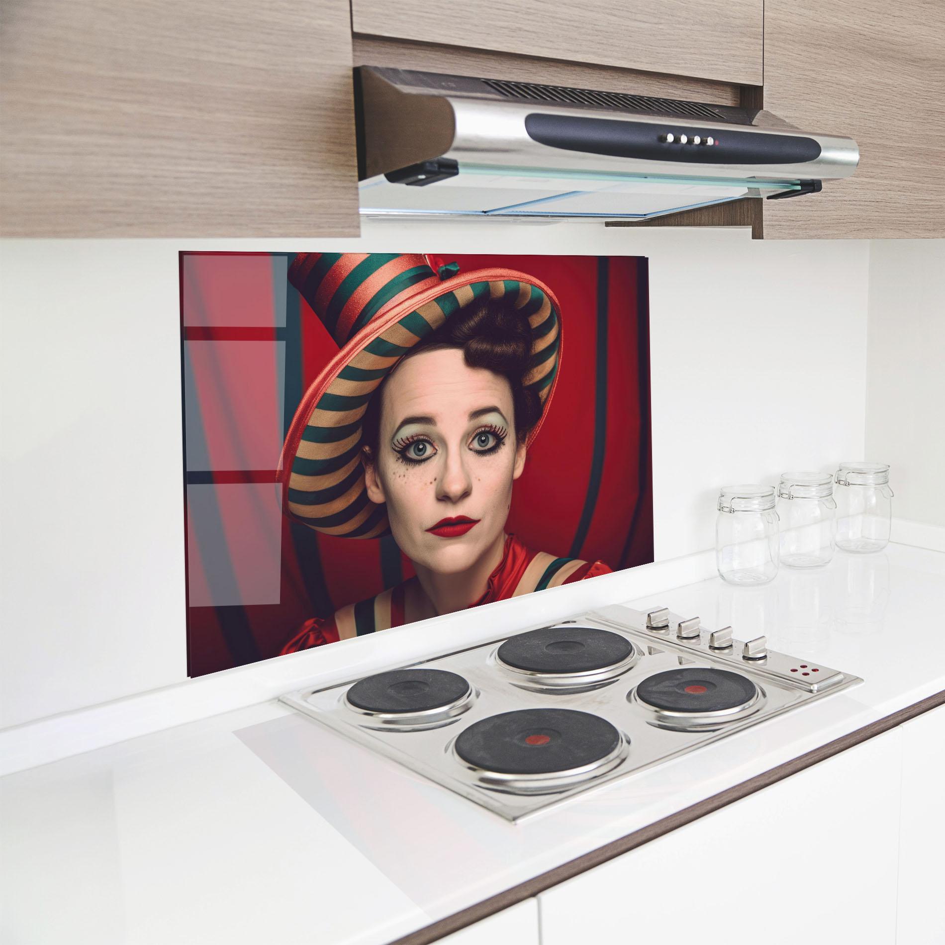 Стъклен панел за кухня Carnival Vintage Portrait mockup 8