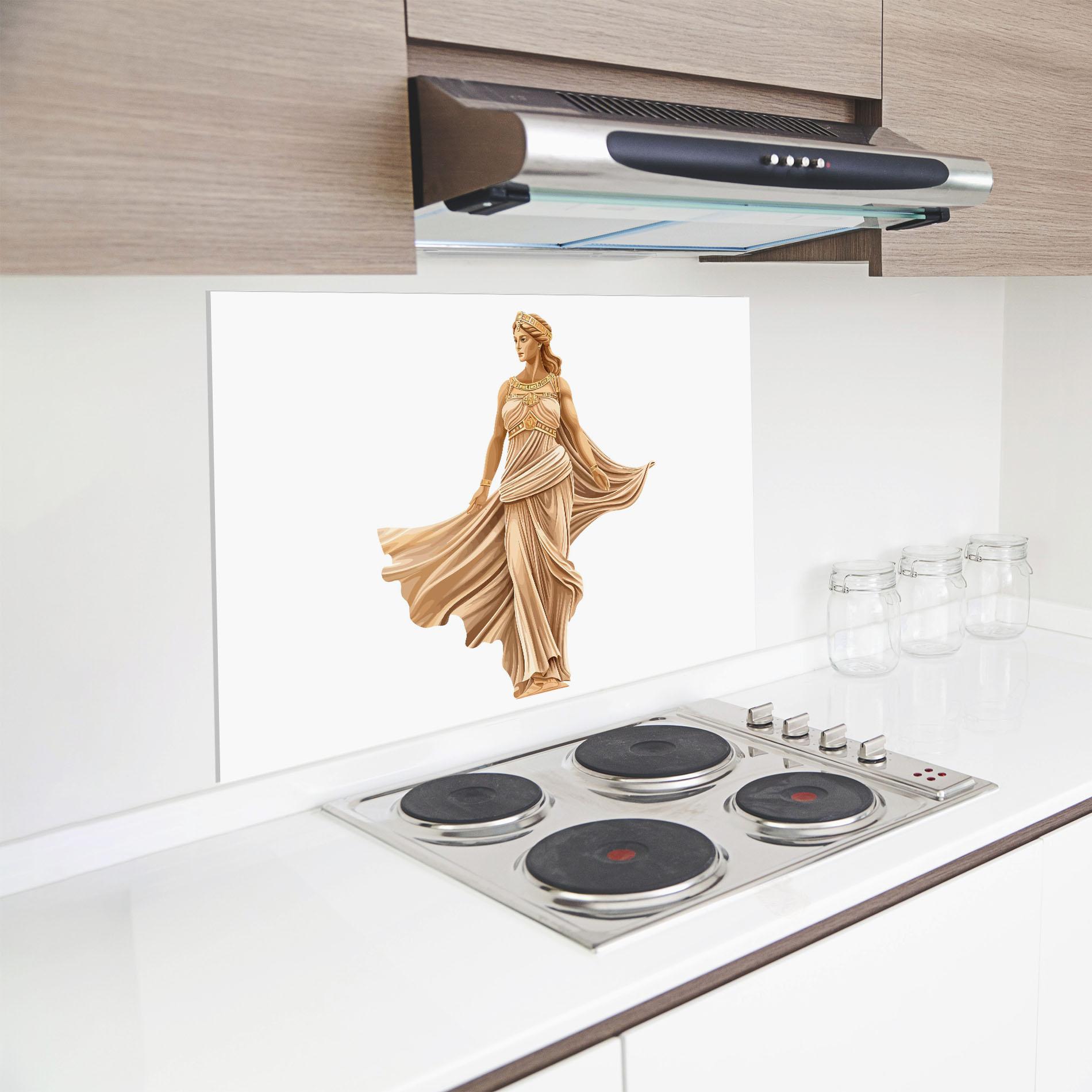 Стъклен панел за кухня Gold Statue mockup 8