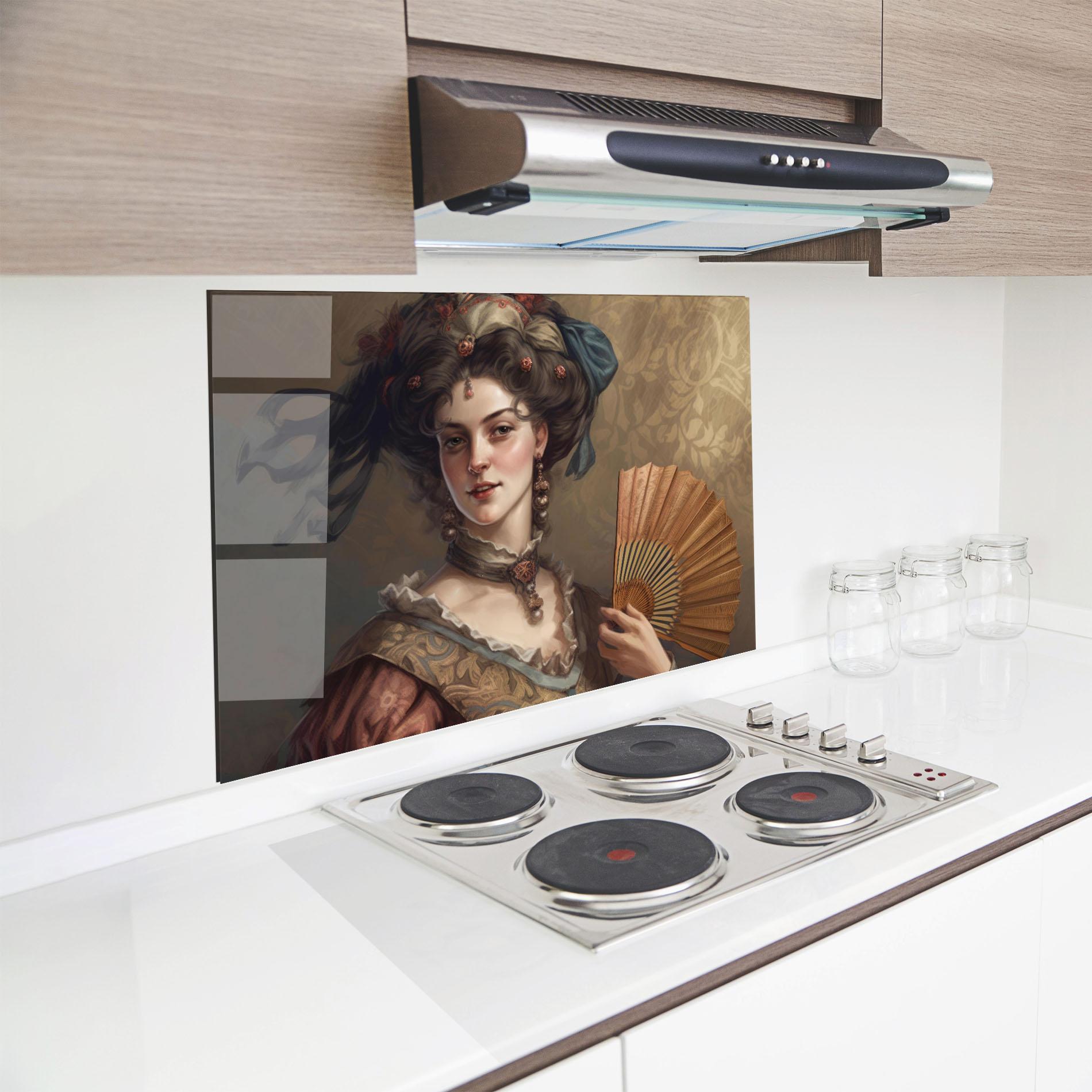 Стъклен панел за кухня Medieval Noblewoman mockup 8