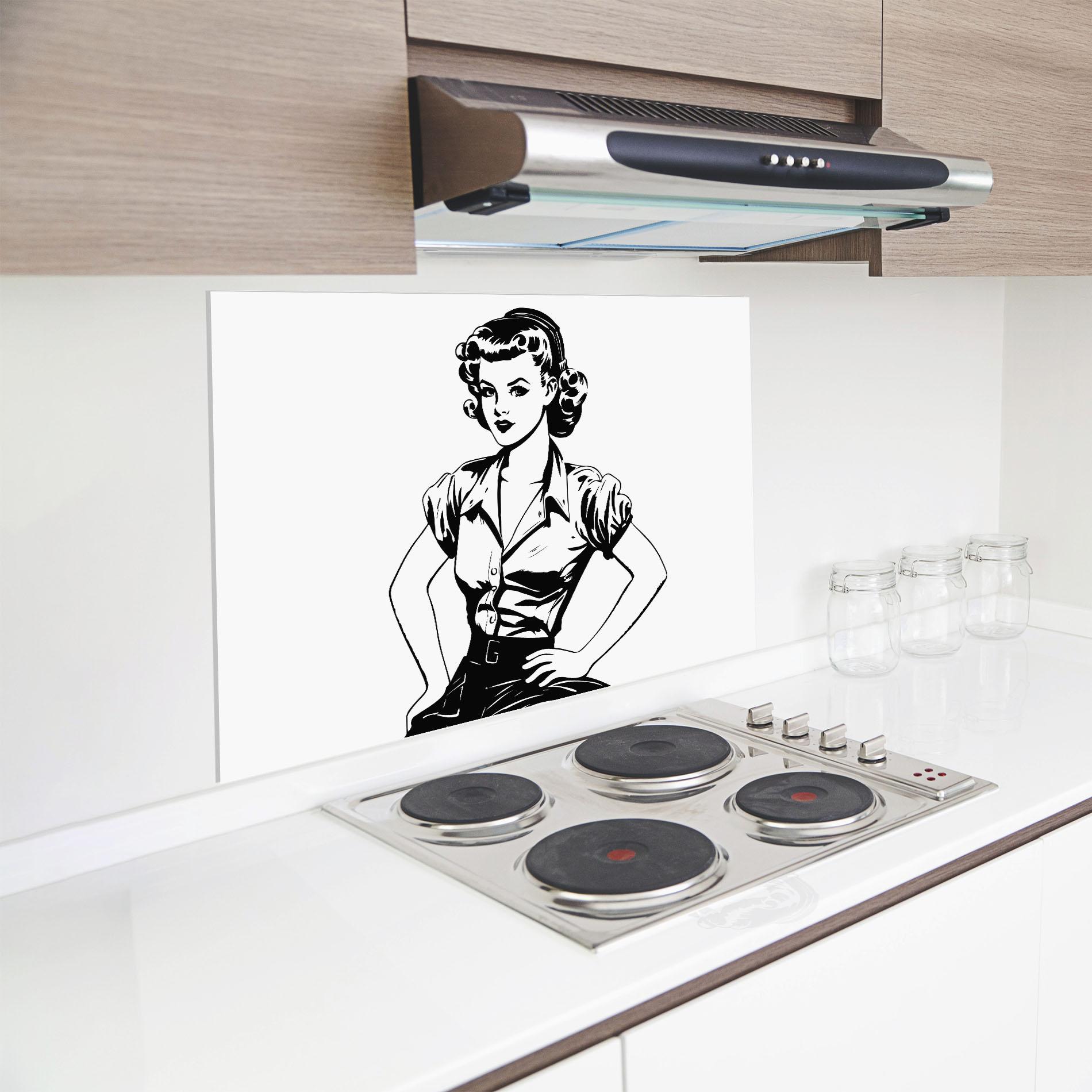 Стъклен панел за кухня Pretty Shilouette Girl mockup 8