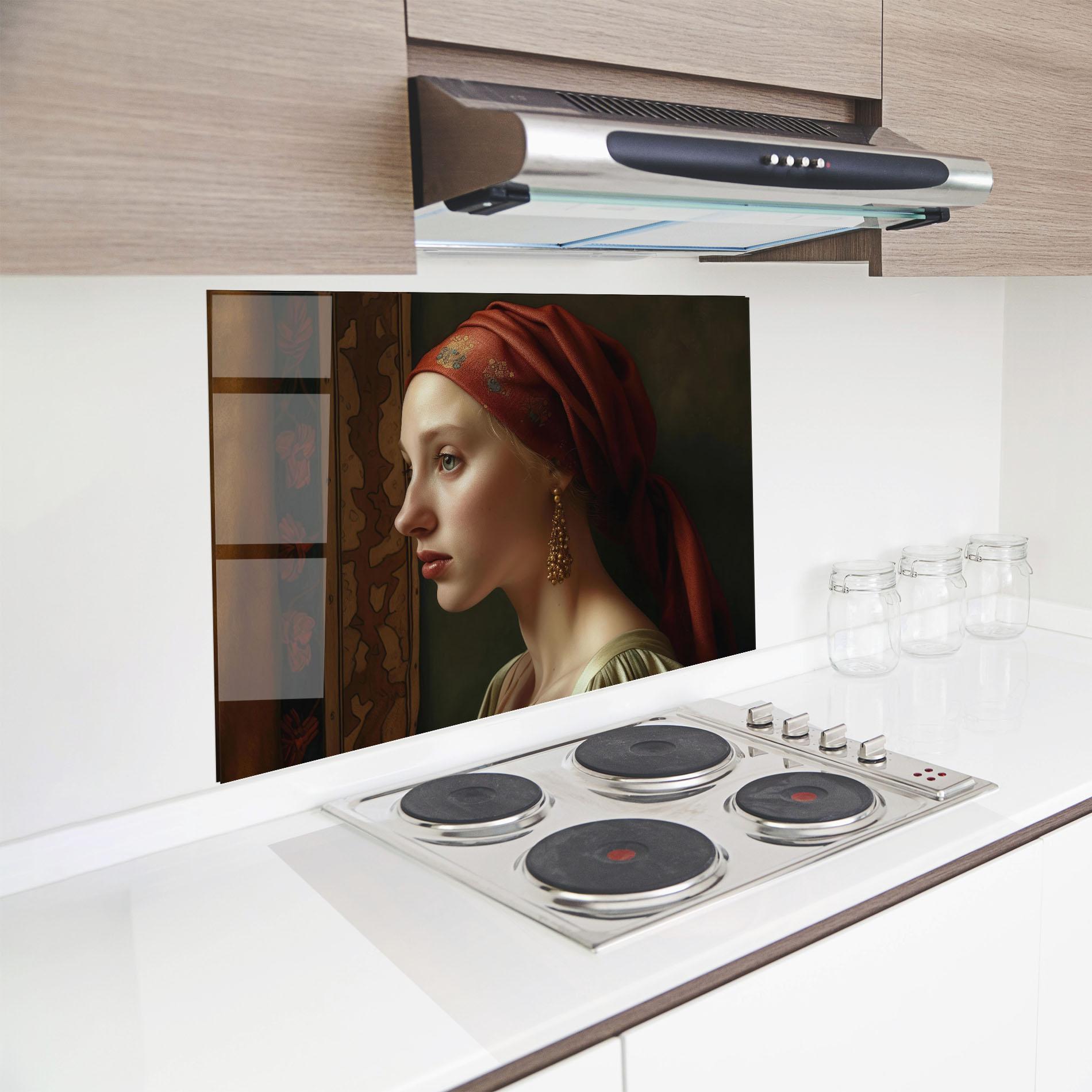 Стъклен панел за кухня Timeless Beauty mockup 8