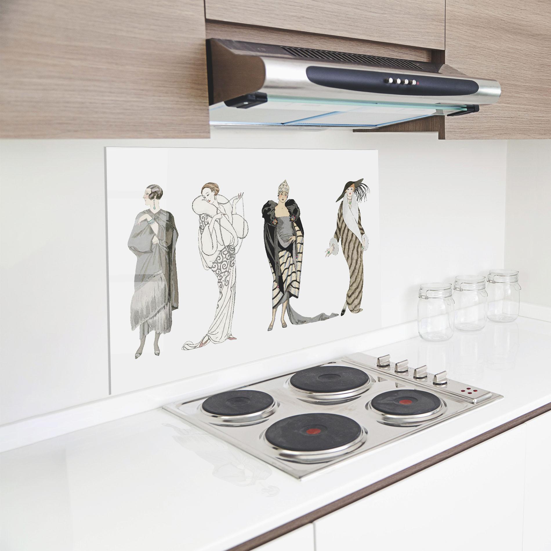 Стъклен панел за кухня Vintage Outfits mockup 8