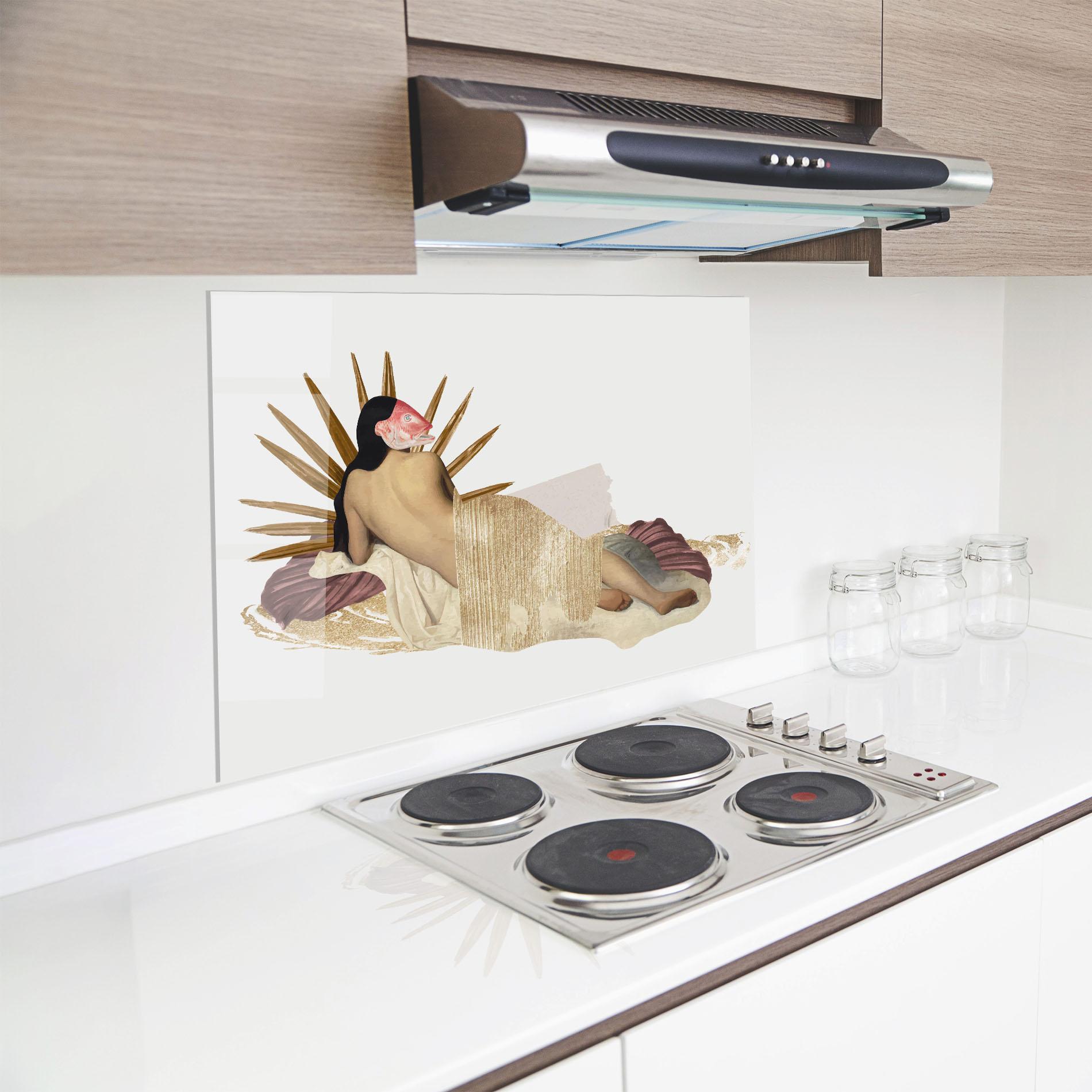 Стъклен панел за кухня Vintage Woman Art mockup 8