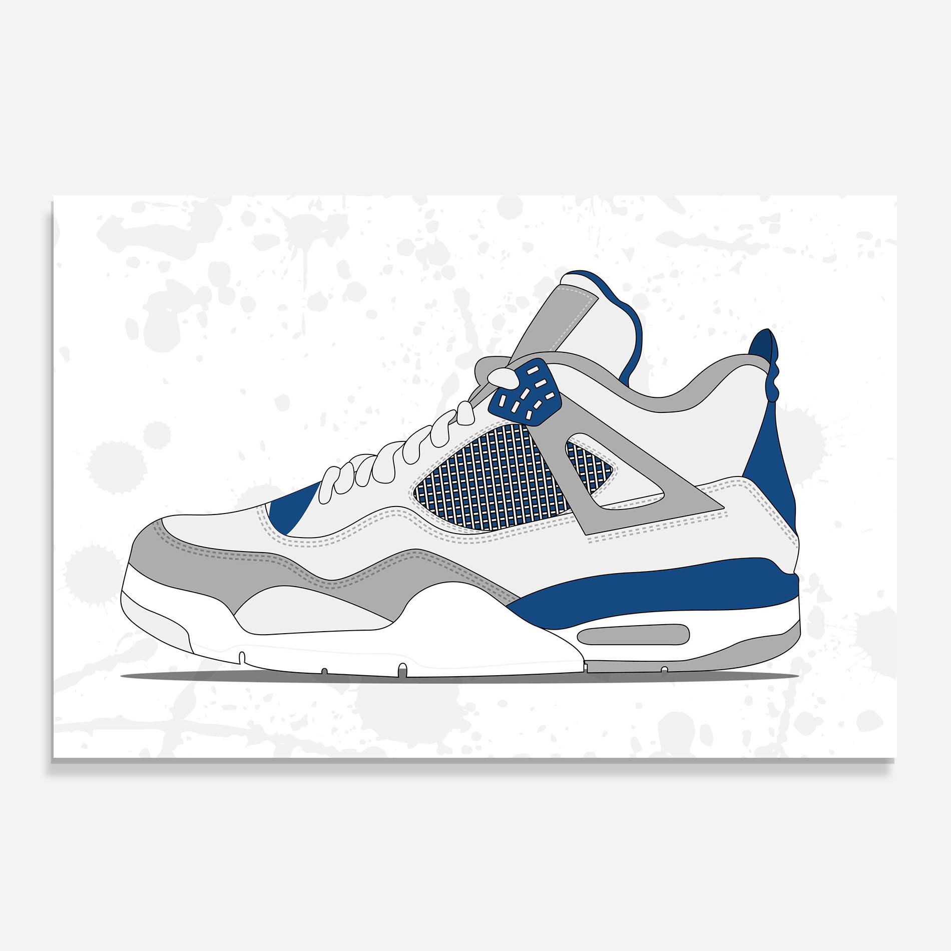 Стъклен панел за кухня Blue Grey Sneakers mockup 0