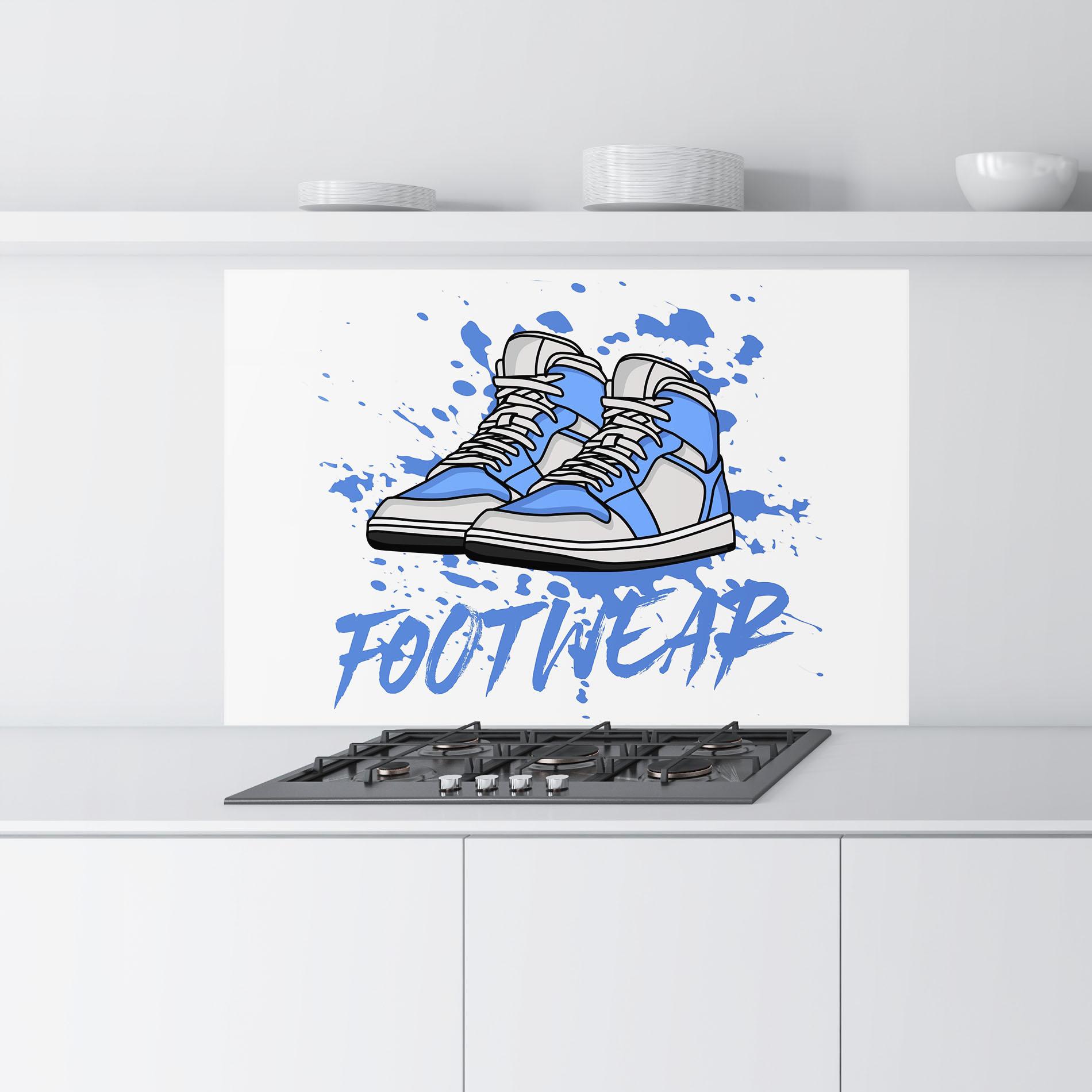 Стъклен панел за кухня Blue Footwear mockup 9