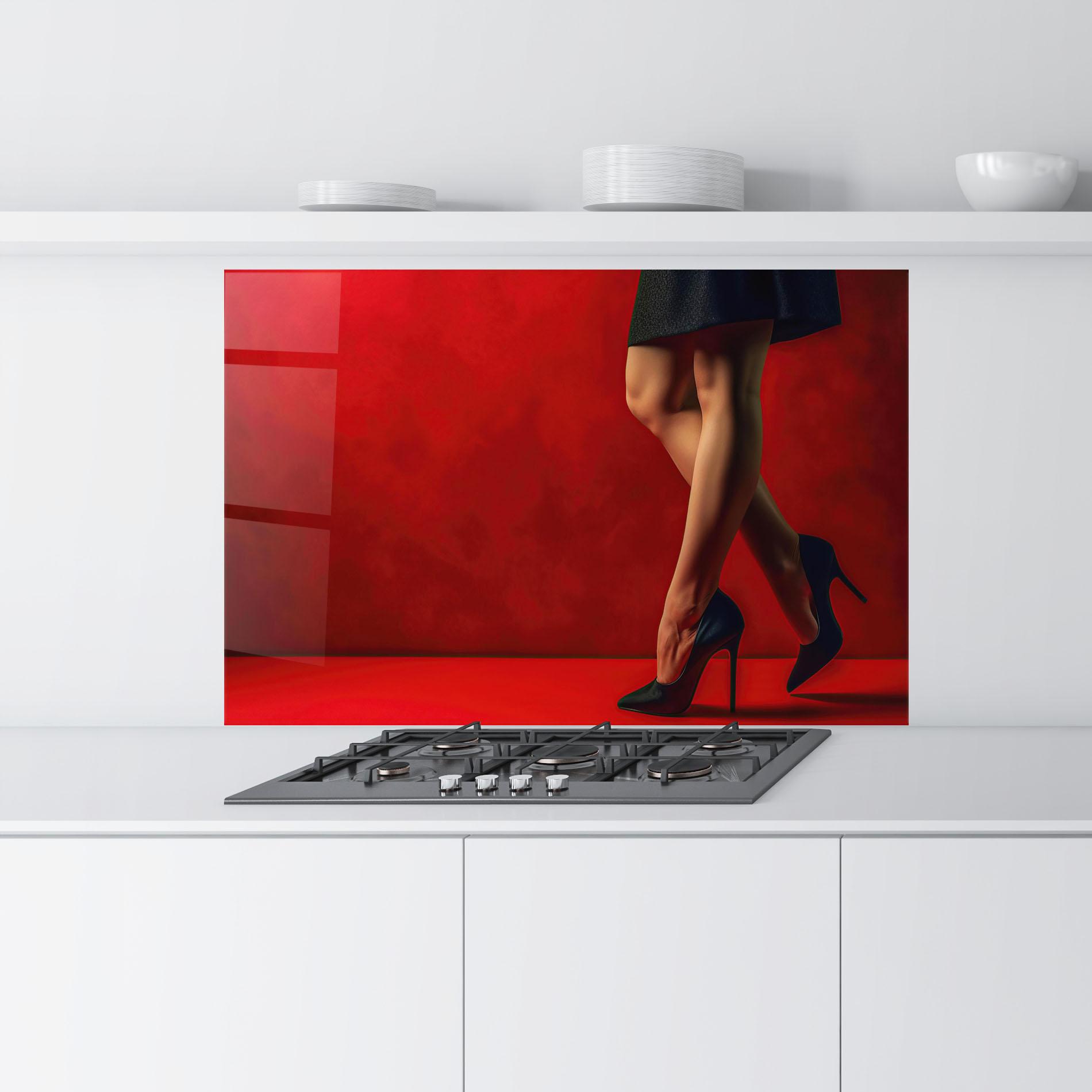 Стъклен панел за кухня Female Legs Heels mockup 9