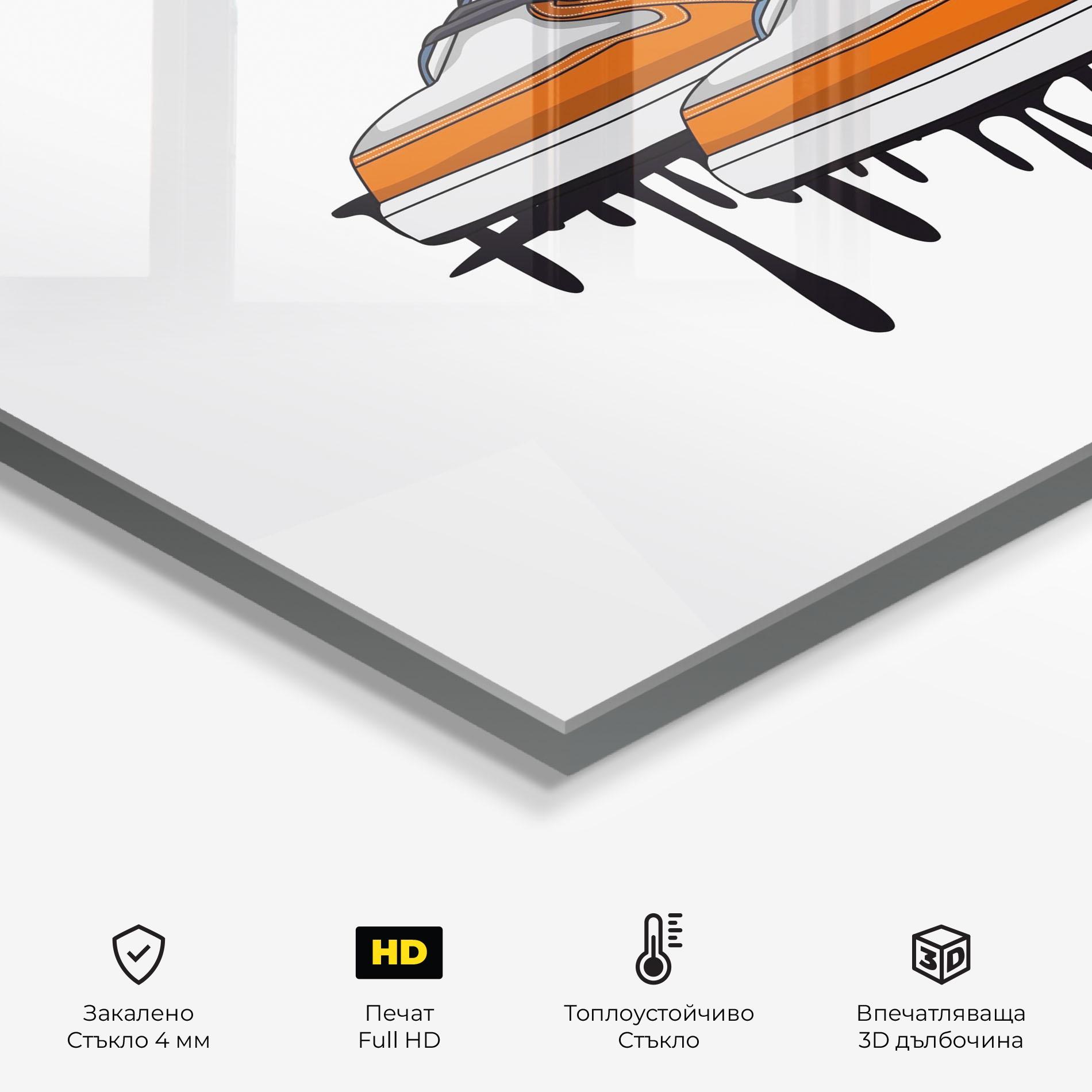 Стъклен панел за кухня Black Liquid Shoe mockup 2