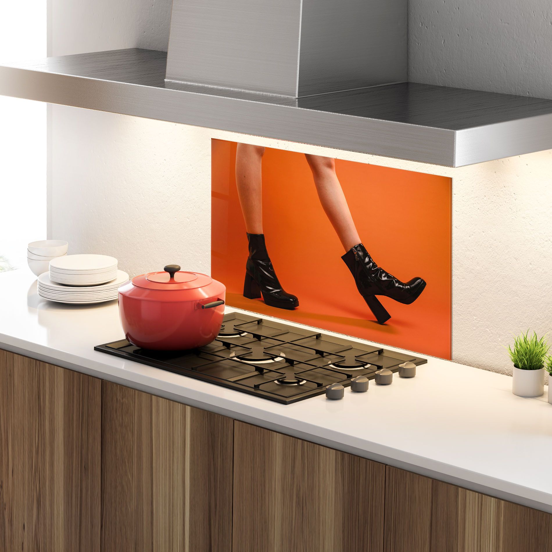 Black Boots On Orange mockup 4