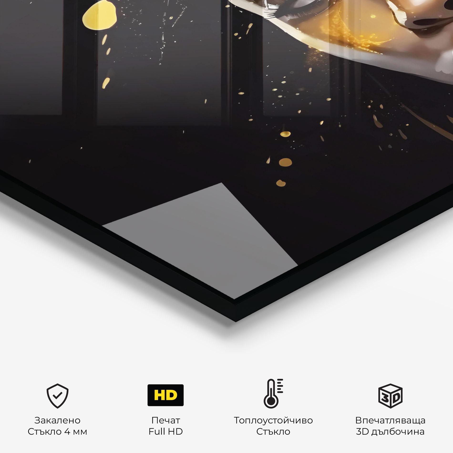 Стъклен панел за кухня African Gold Woman mockup 2