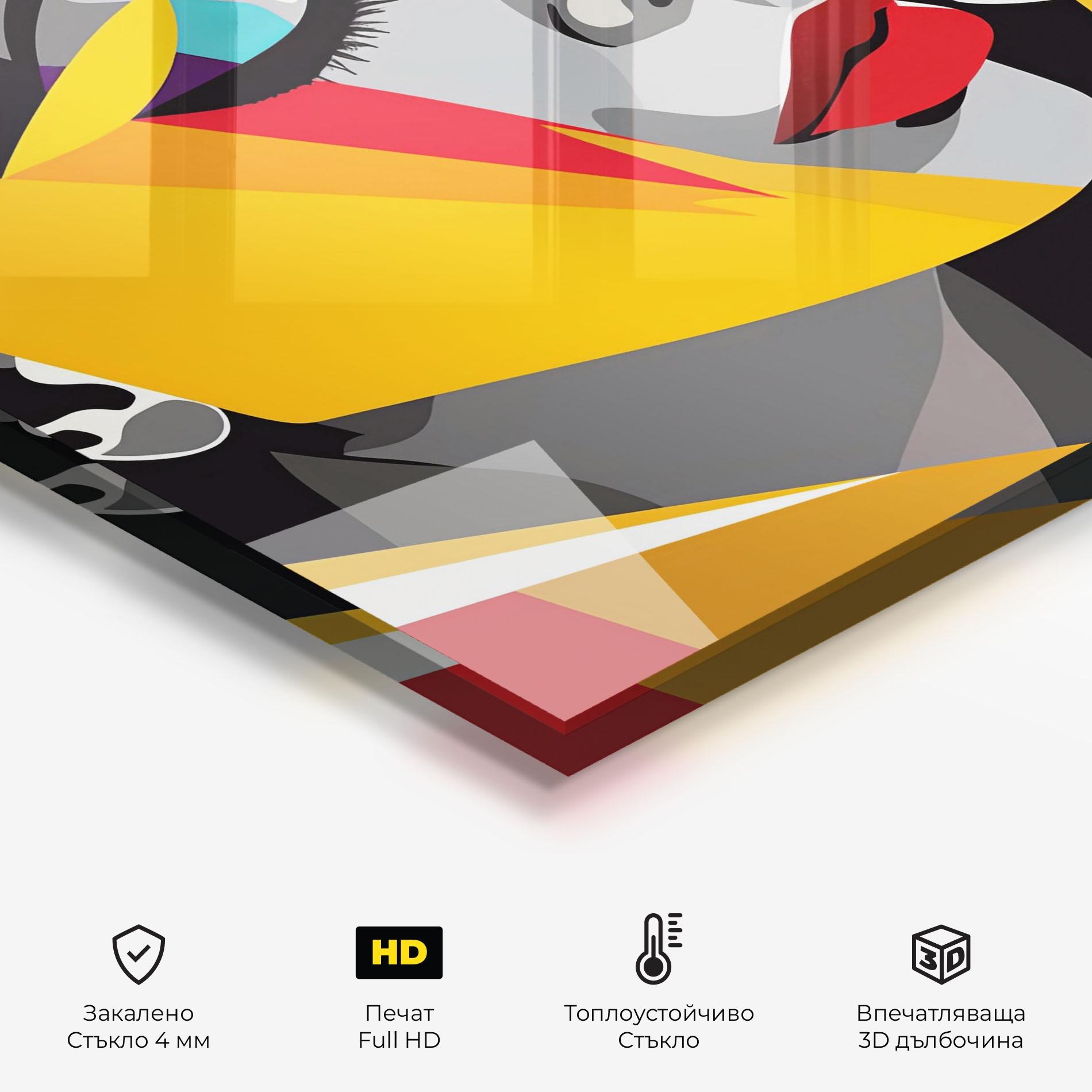 Стъклен панел за кухня Grey Yellow Women mockup 2