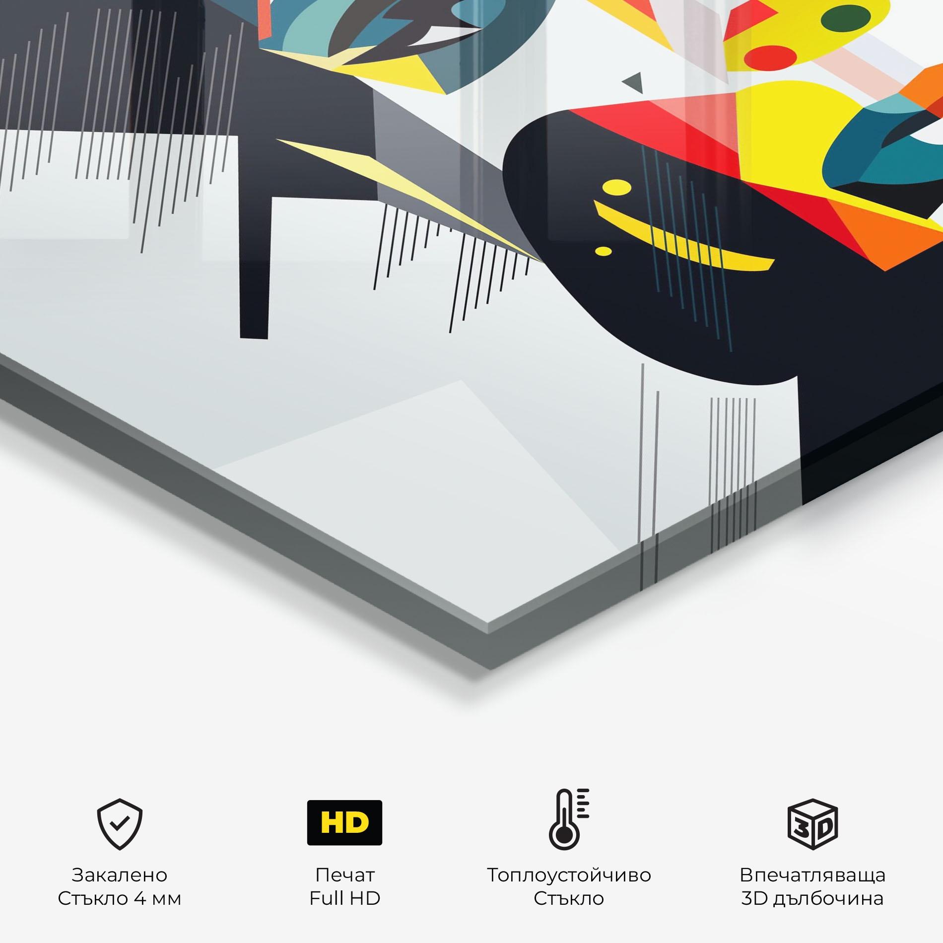 Стъклен панел за кухня Red Eye Woman mockup 2