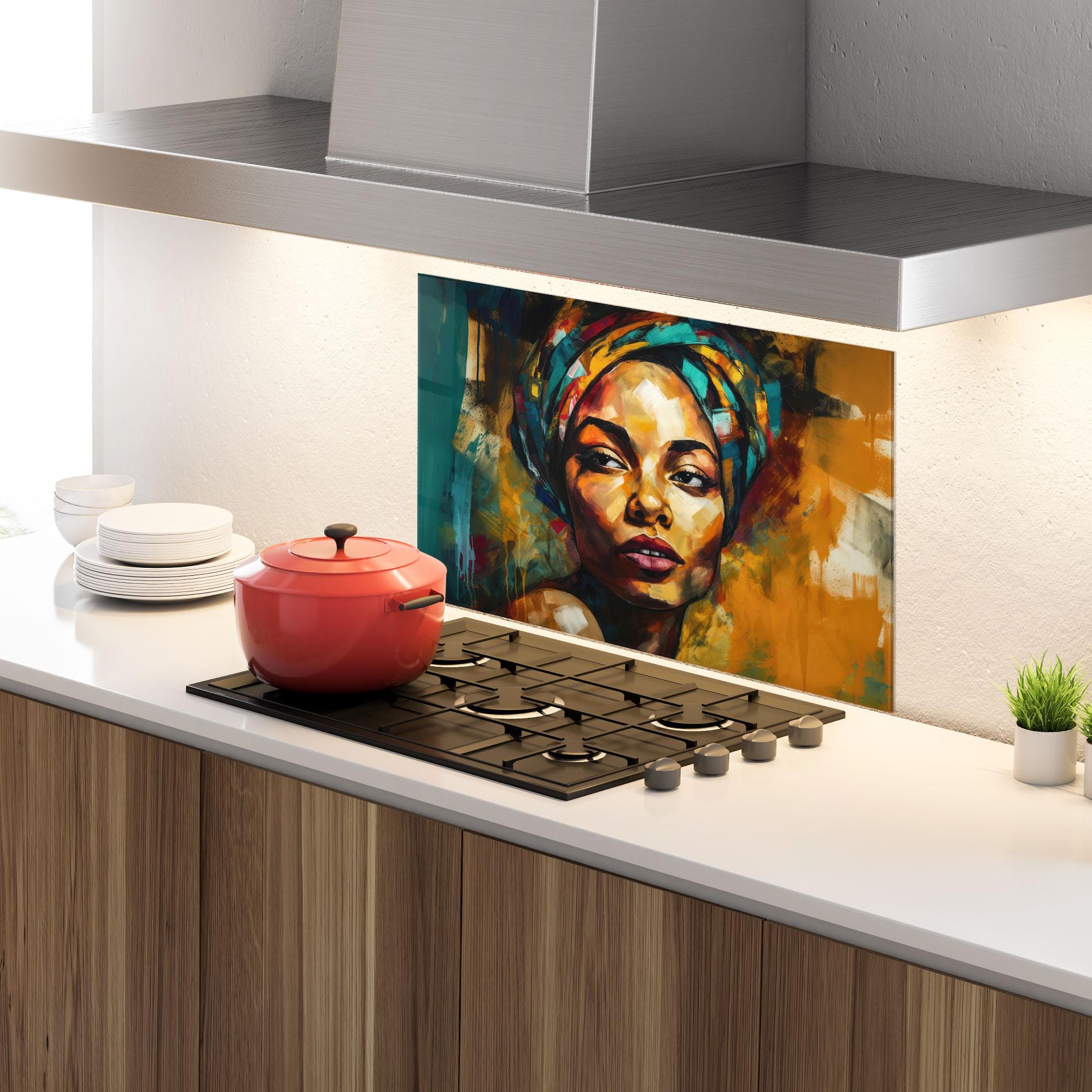 Стъклен панел за кухня Enigmatic Expression mockup 4