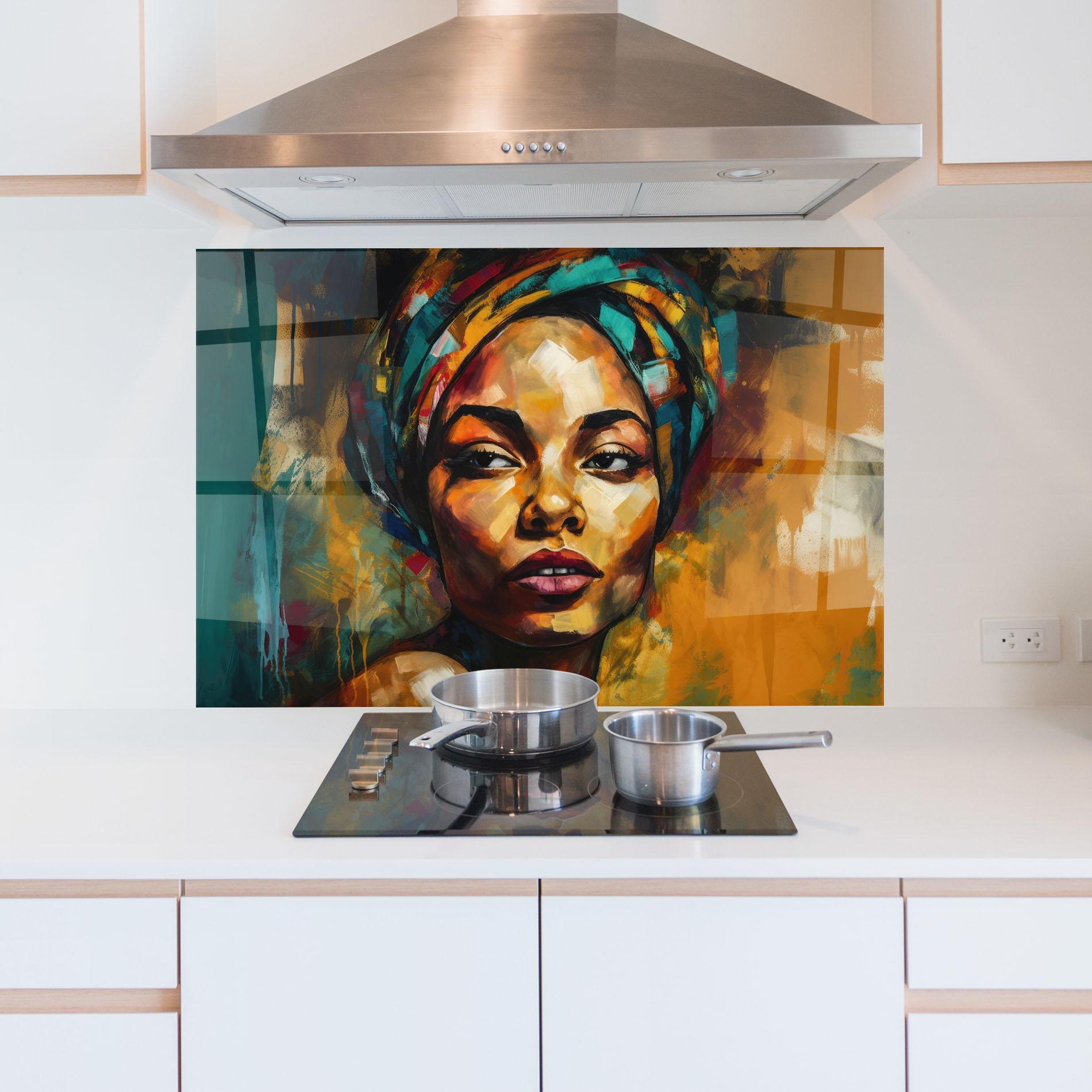 Стъклен панел за кухня Enigmatic Expression mockup 5