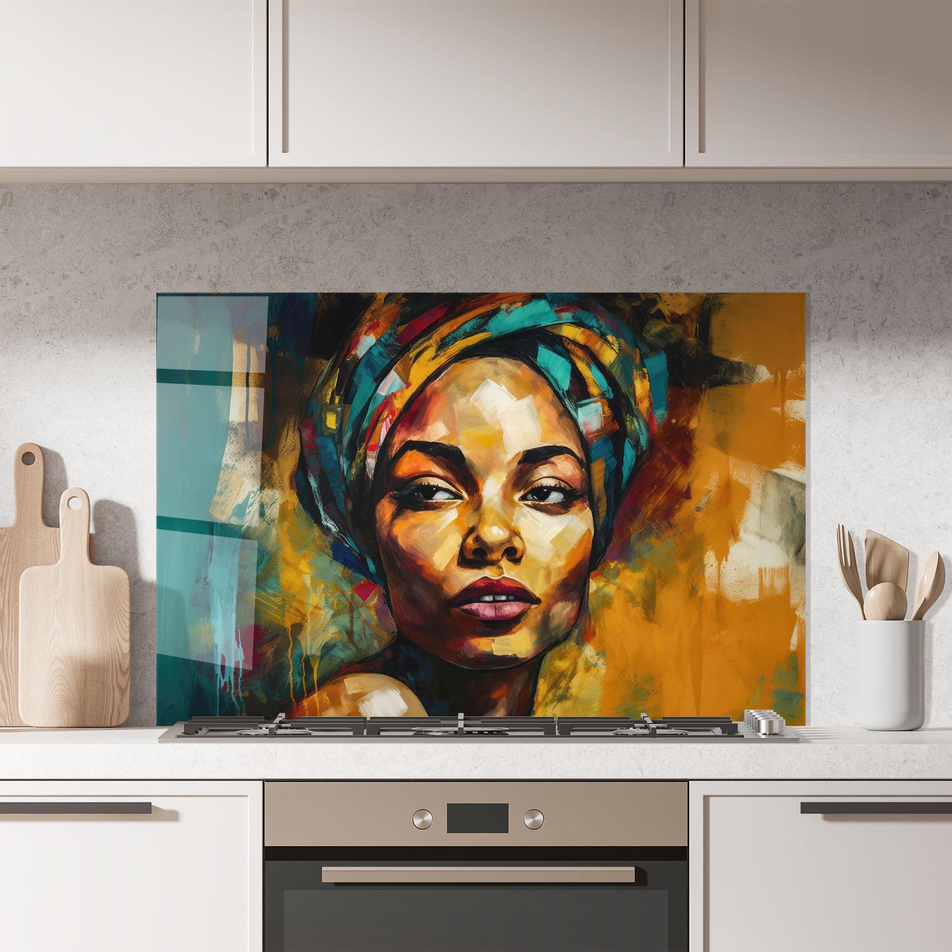 Стъклен панел за кухня Enigmatic Expression mockup 7