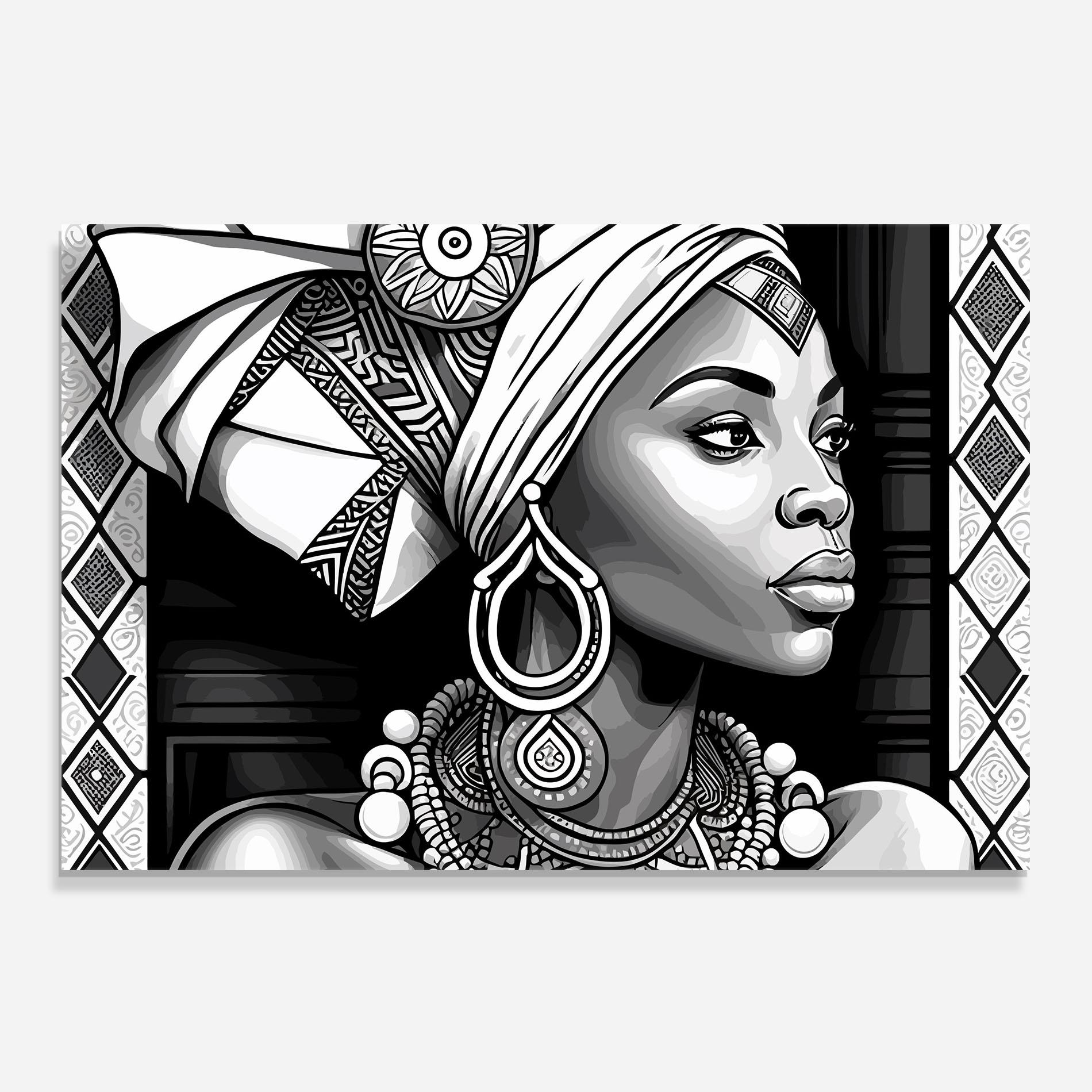 Стъклен панел за кухня African Lady mockup 0